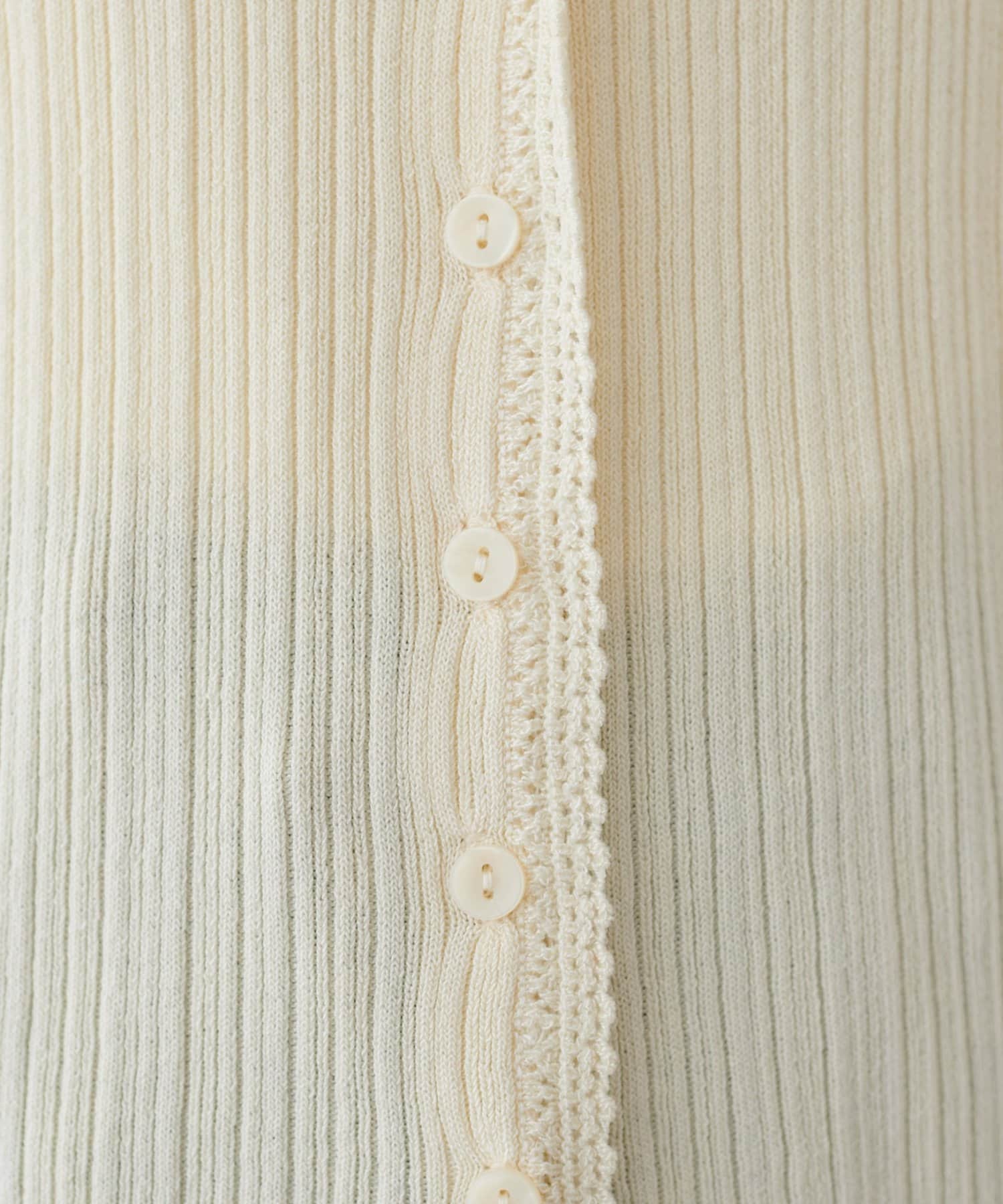 DISCOAT(ディスコート) ピコ刺繍リブカーディガン
