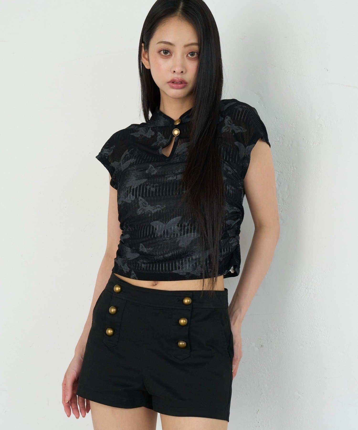 RAY CASSIN(レイカズン) チャイナシアーTシャツ