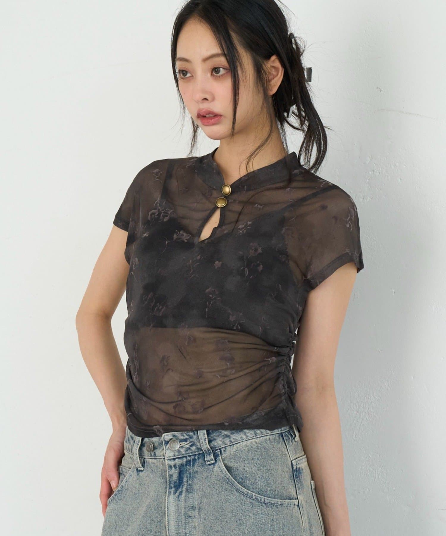 RAY CASSIN(レイカズン) チャイナシアーTシャツ