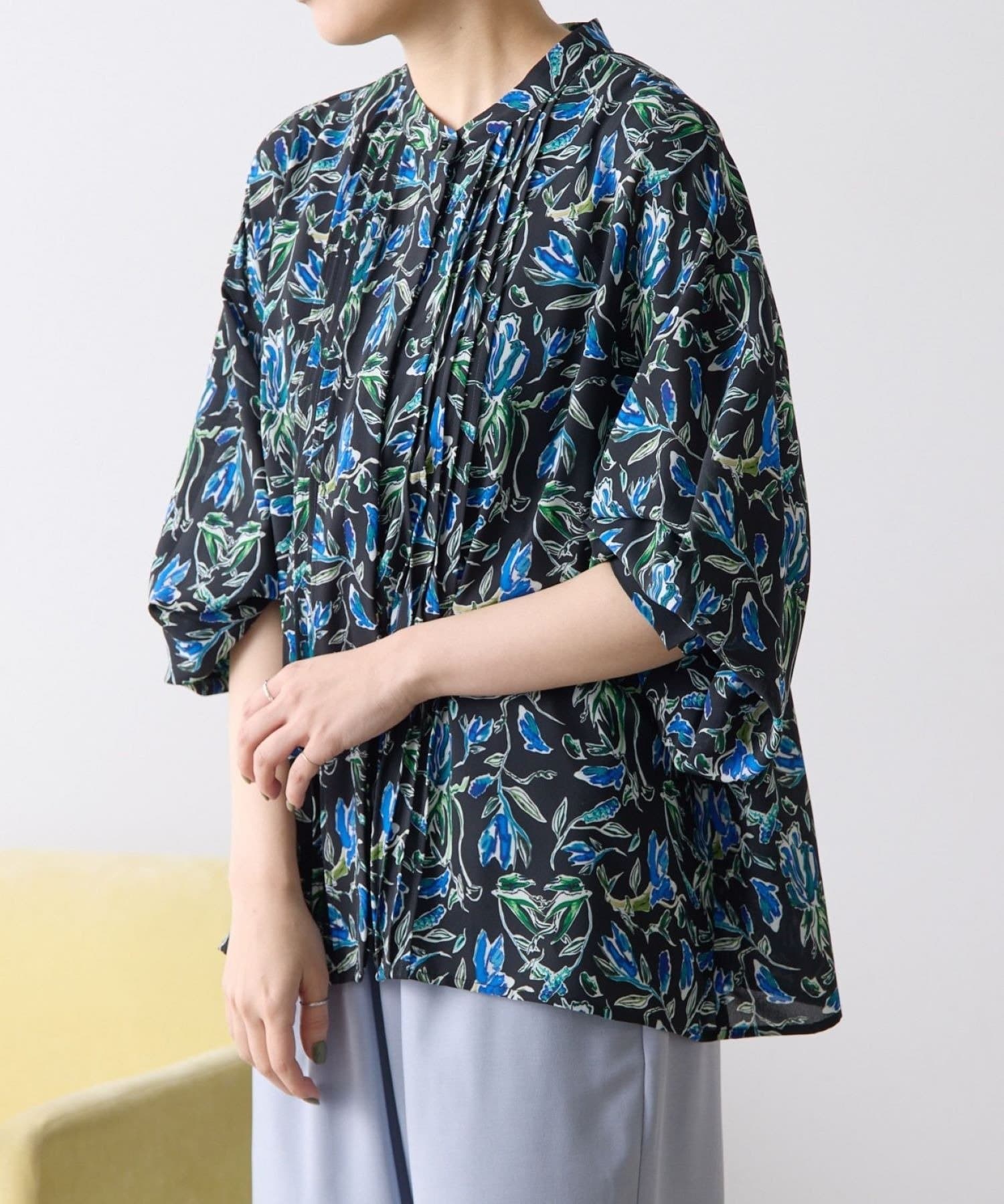 OUTLET(アウトレット) 【ear PAPILLONNER】柄ピンタックブラウス【SUM1 STYLE】