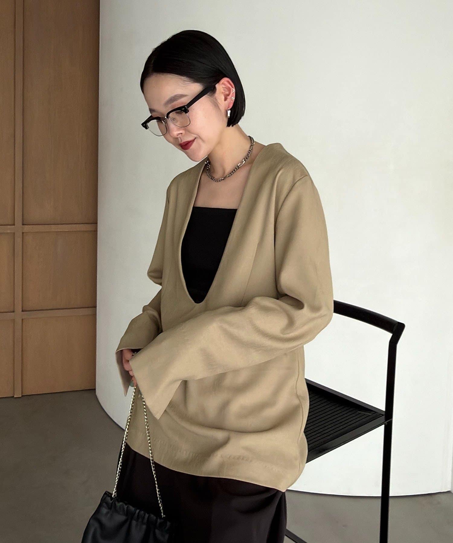 CAPRICIEUX LE'MAGE】深Vネックジャケットプルオーバー | OUTLET