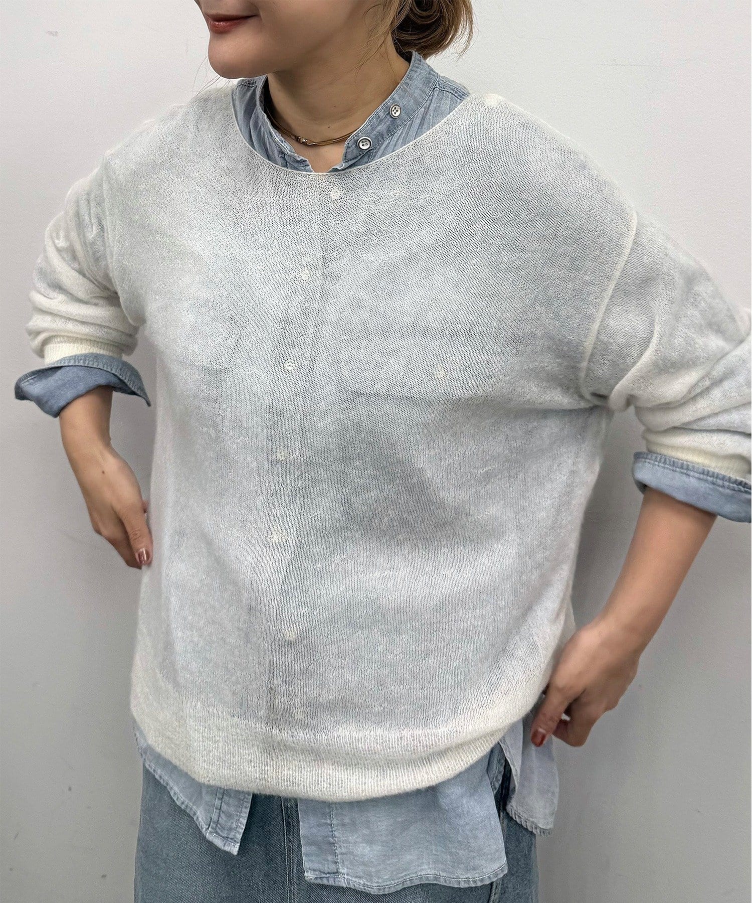 PUAL CE CIN(ピュアルセシン) モヘア混ニットプルオーバー