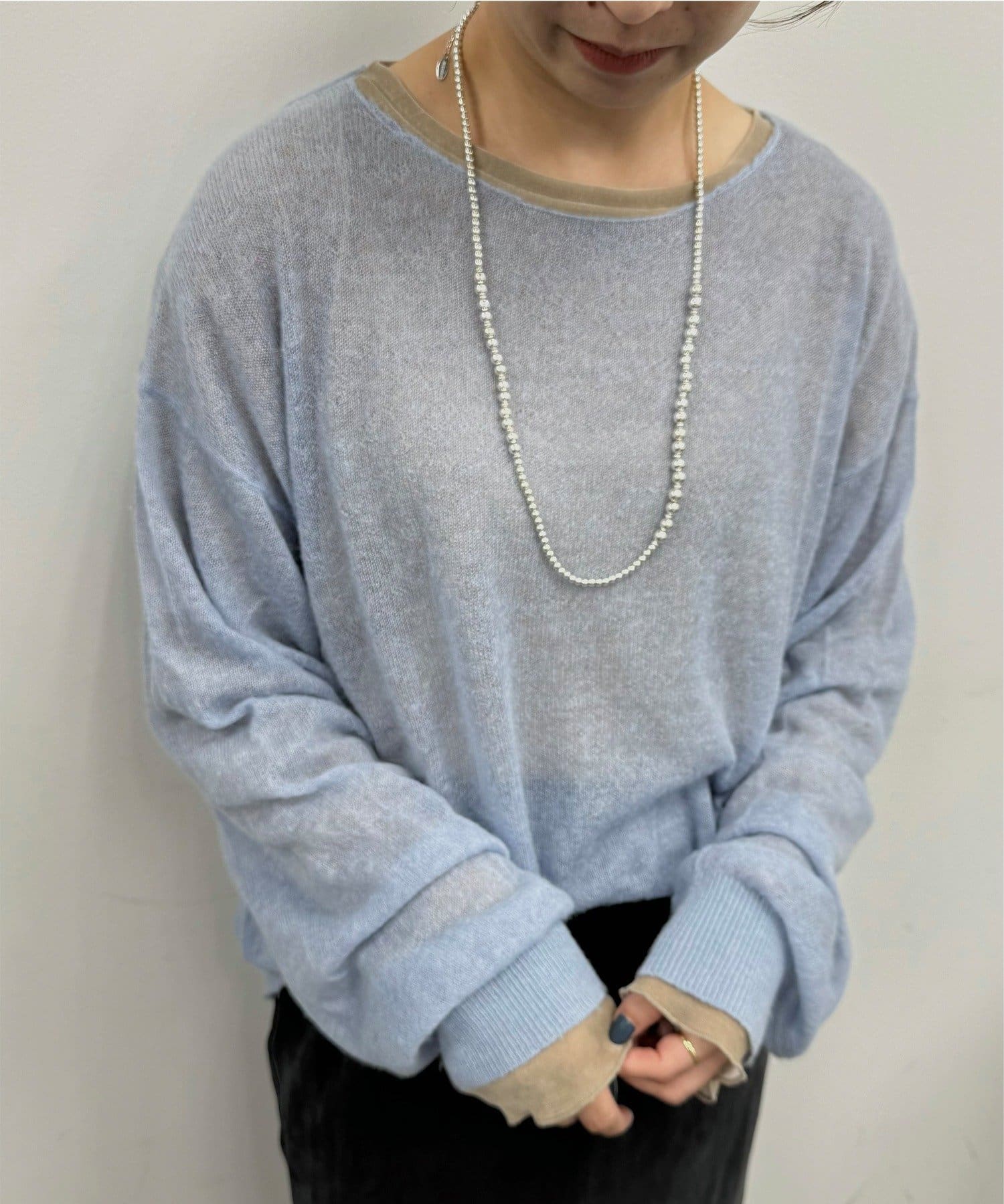 PUAL CE CIN(ピュアルセシン) モヘア混ニットプルオーバー