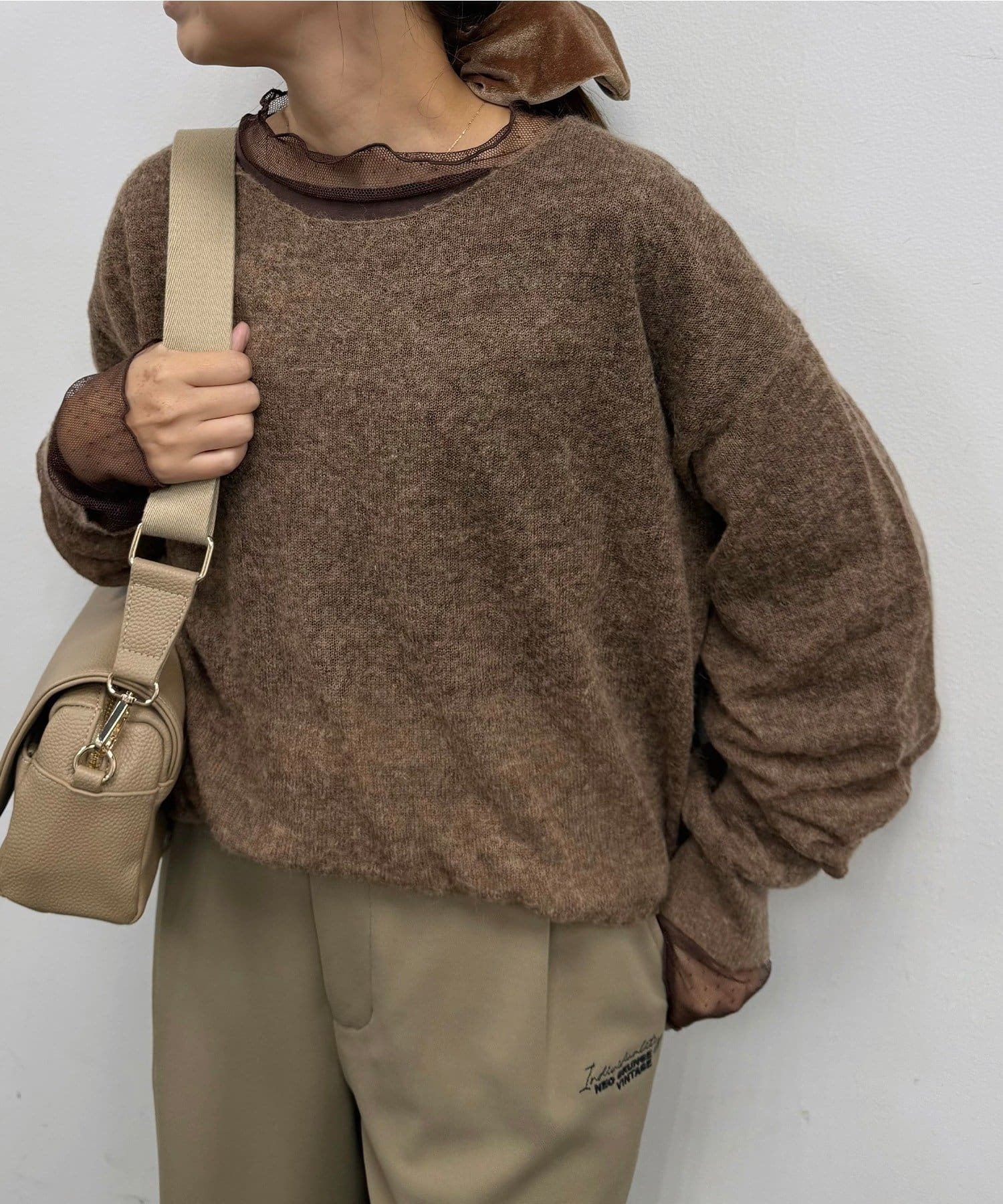 PUAL CE CIN(ピュアルセシン) モヘア混ニットプルオーバー