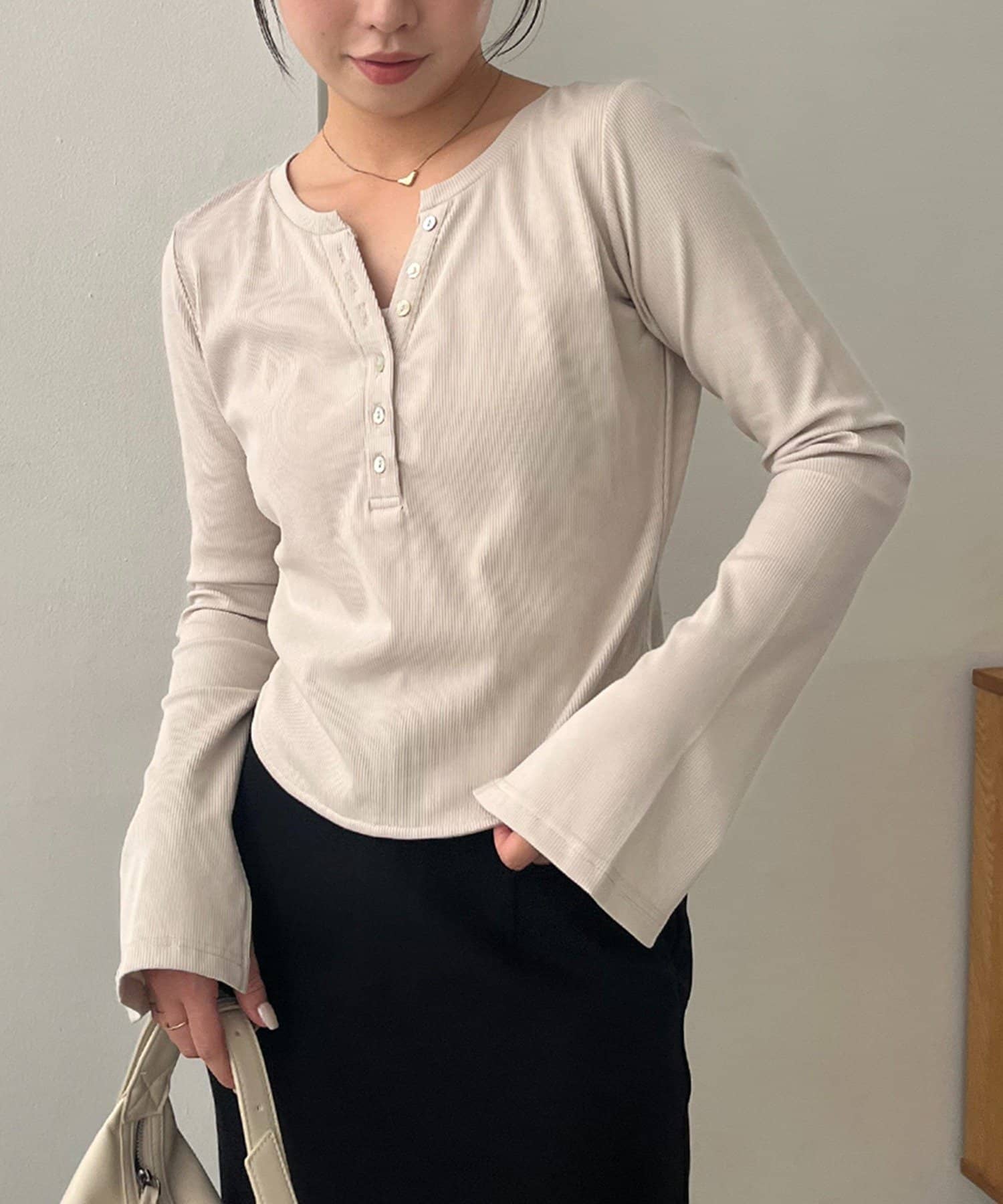 CAPRICIEUX LE'MAGE(カプリシュレマージュ) キーネックヘンリーT