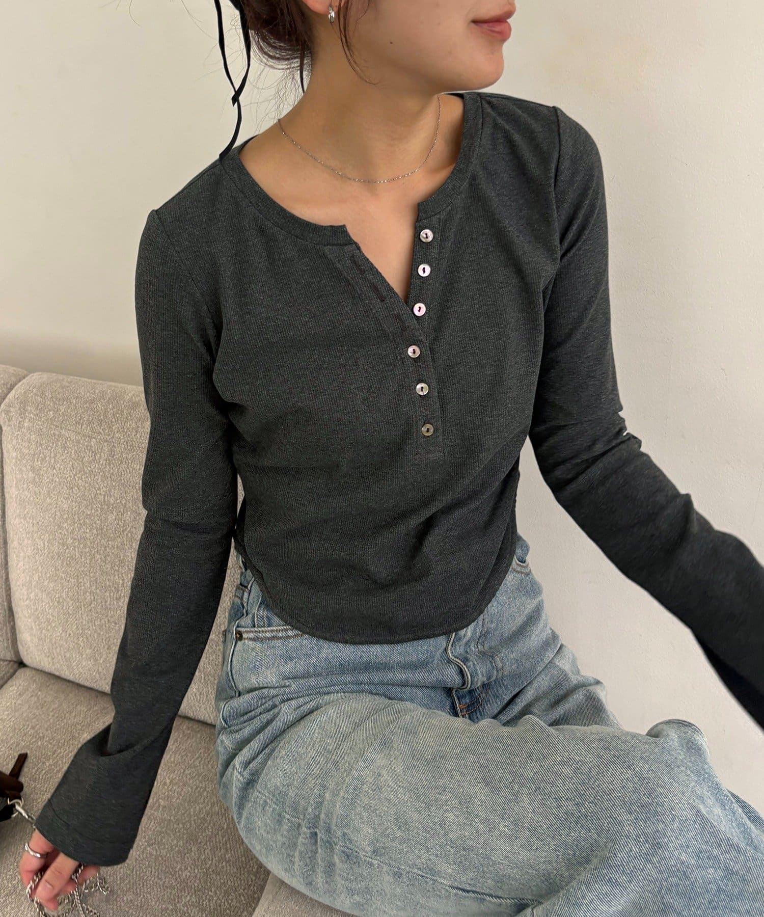 CAPRICIEUX LE'MAGE(カプリシュレマージュ) キーネックヘンリーT