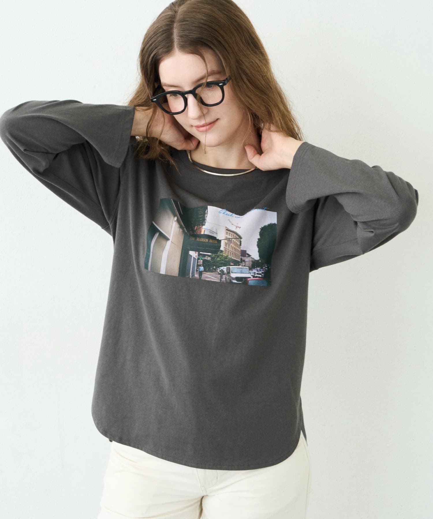 CIAOPANIC TYPY(チャオパニックティピー) ∴シアー裏毛裾ラウンドフォトTee