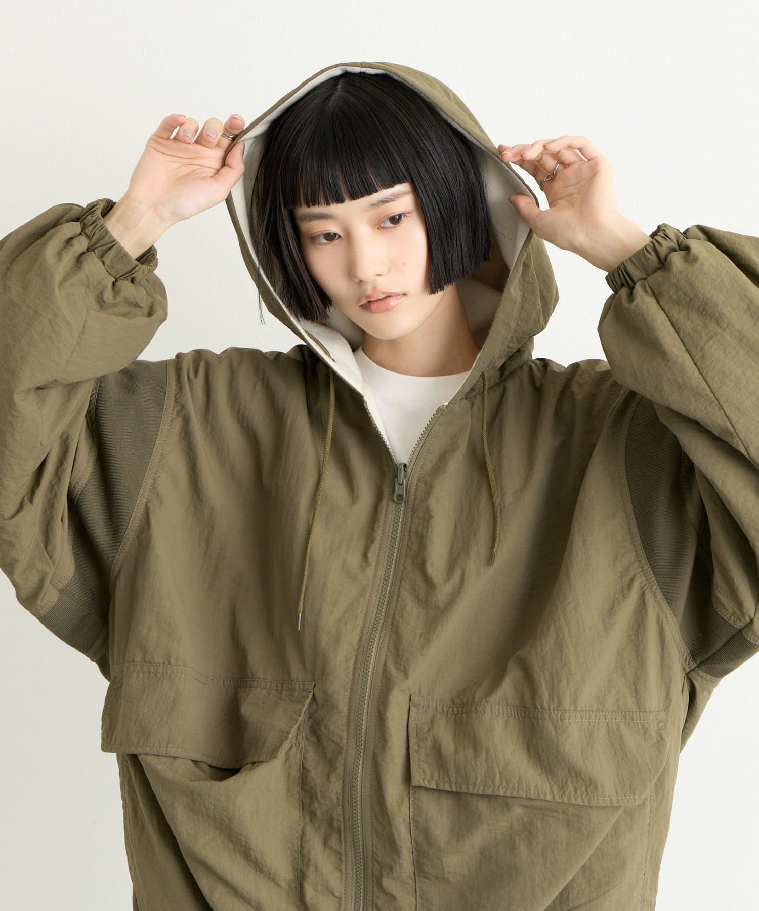 CIAOPANIC TYPY(チャオパニックティピー) ∴撥水ナイロンフリース配色リバーシブルブルゾン