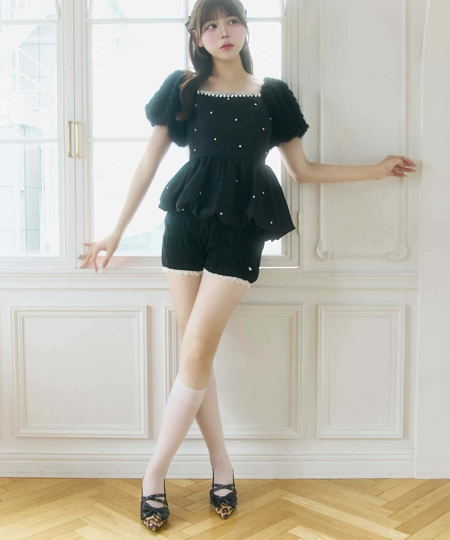 Belle Charme(ベルシャルム) Cable Kint Short Pants