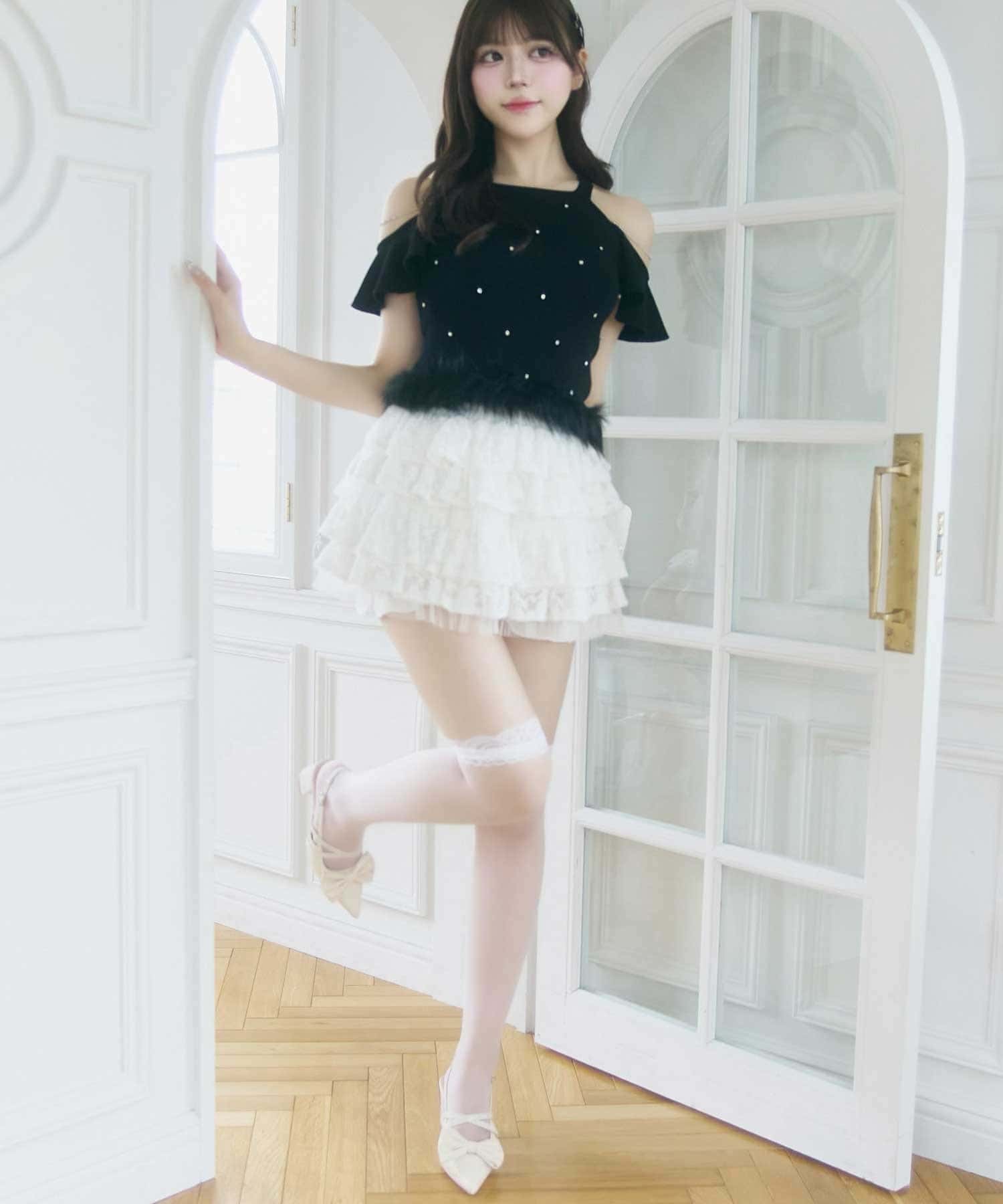 Belle Charme(ベルシャルム) Jewel Ame Sleeve Knit