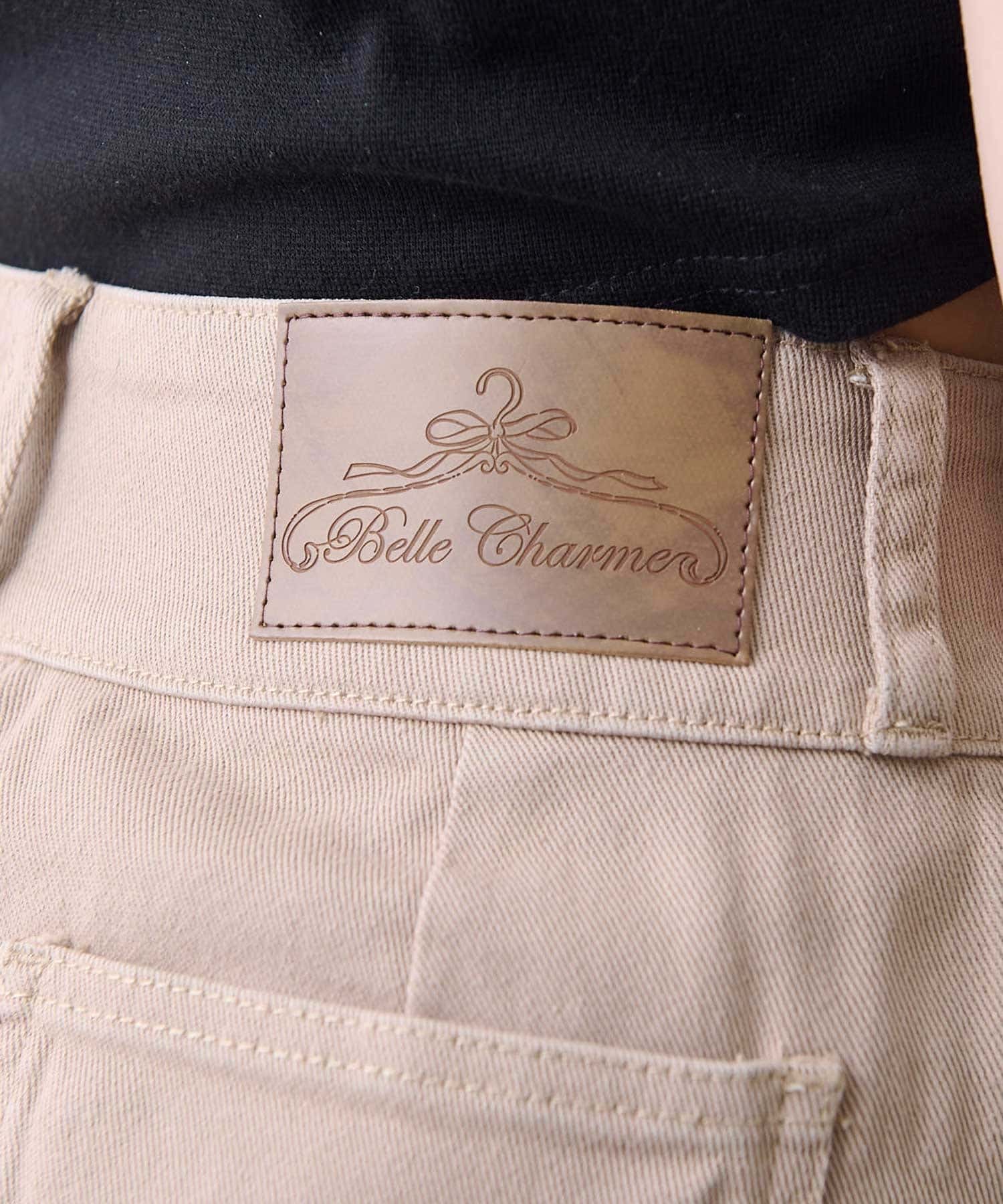Belle Charme(ベルシャルム) Side Lace-up Flare Denim