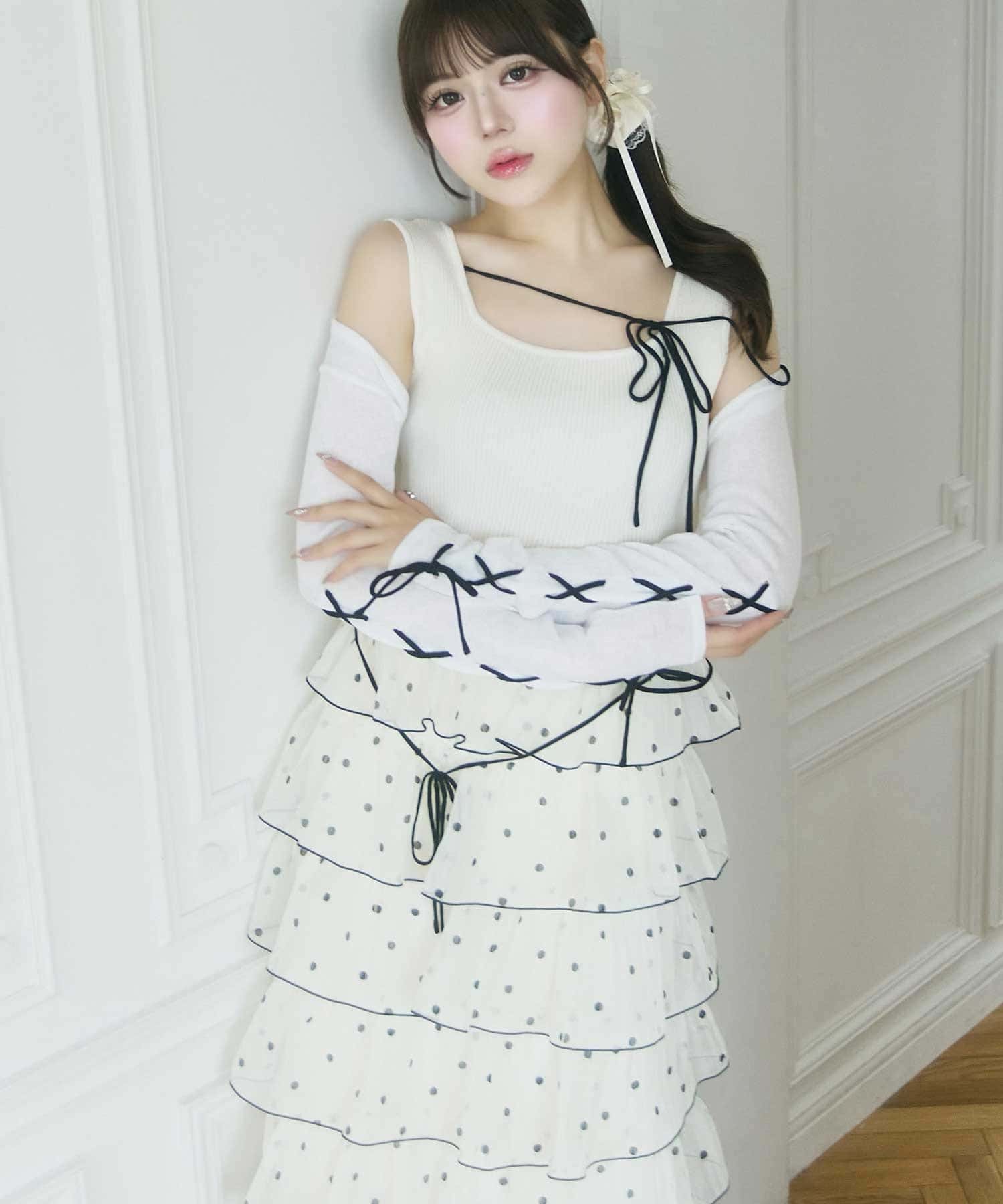 Belle Charme(ベルシャルム) Multi Tiered Frill Onepiece