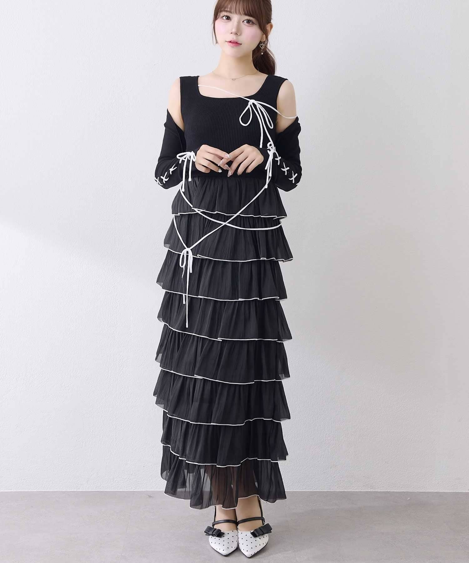 Belle Charme(ベルシャルム) Multi Tiered Frill Onepiece
