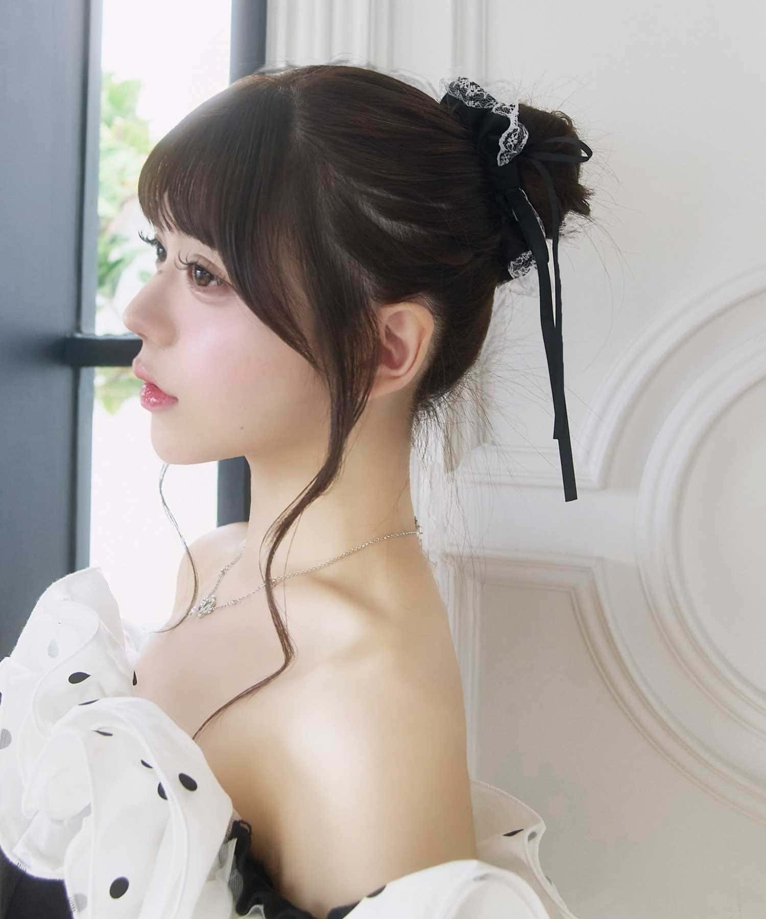 Belle Charme(ベルシャルム) Ribbon Satin Chouchou