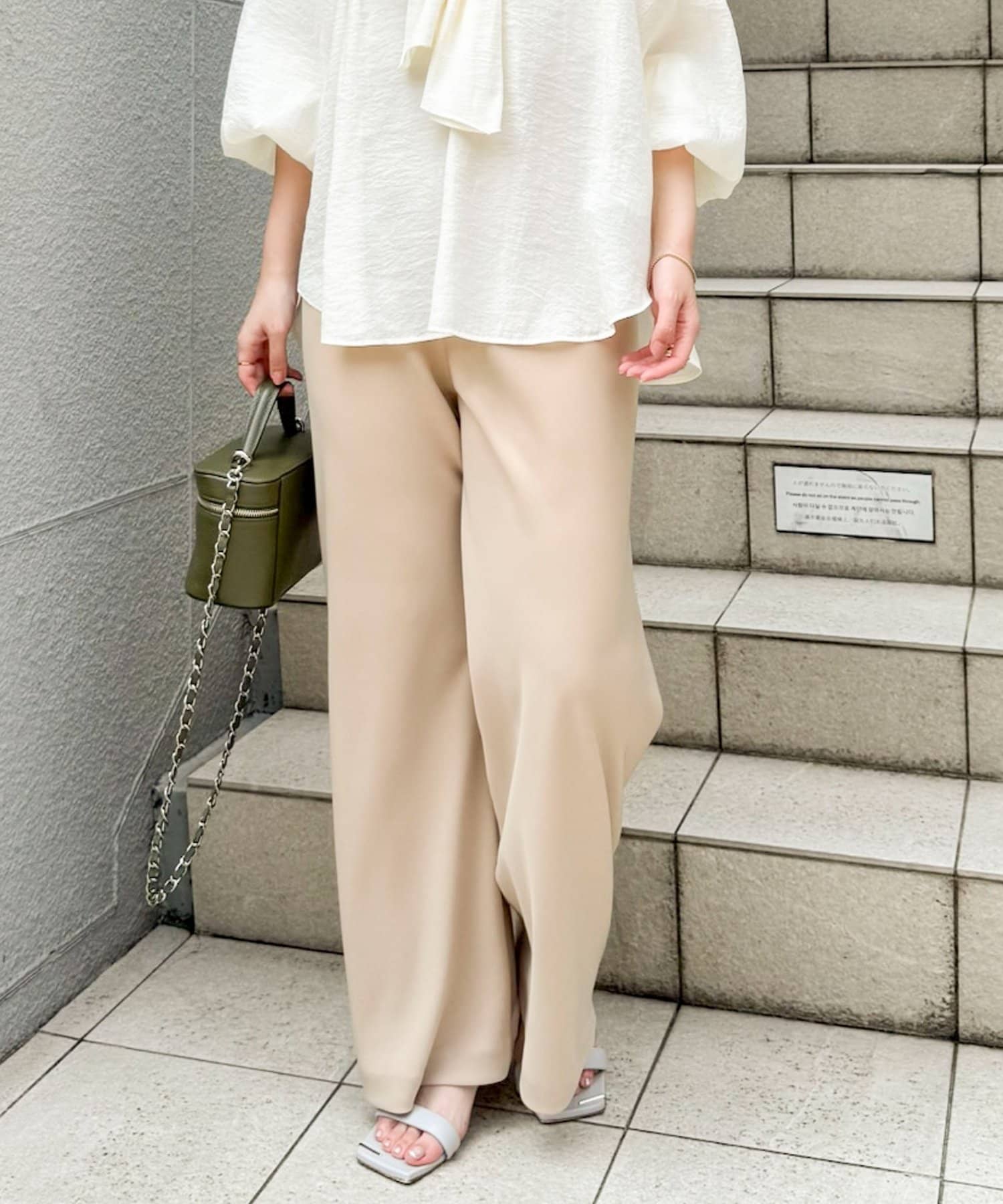 NOLLEY'S(ノーリーズ) 【一部WEB限定カラー】《セットアップ対応》ツイルバイヤス美脚パンツ