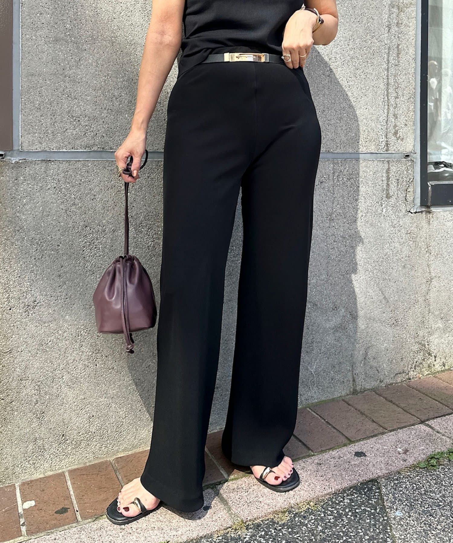 NOLLEY'S(ノーリーズ) 【一部WEB限定カラー】《セットアップ対応》ツイルバイヤス美脚パンツ
