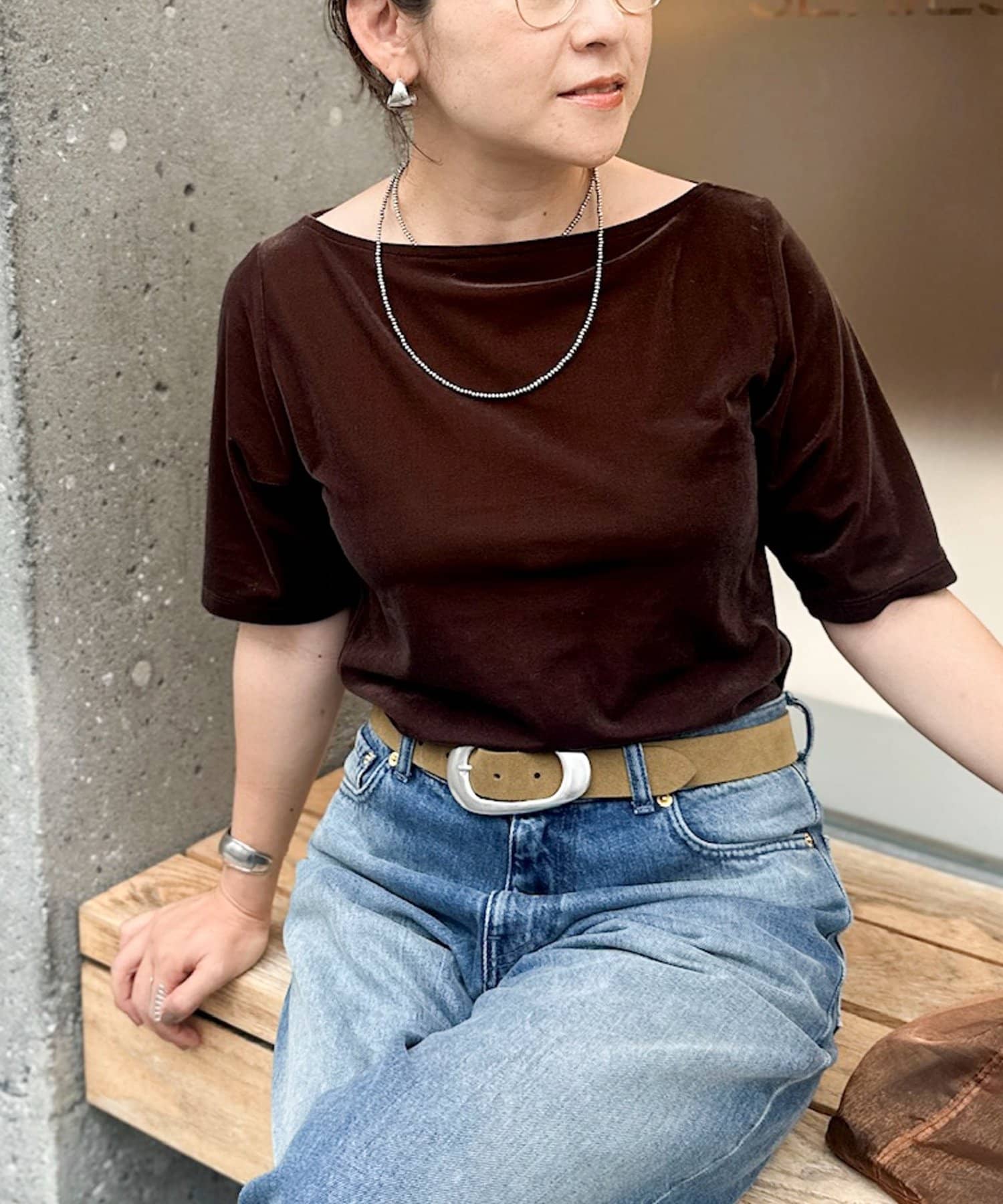 NOLLEY'S(ノーリーズ) 《接触冷感》ウォッシャブルシアーベロア2WAYプルオーバー