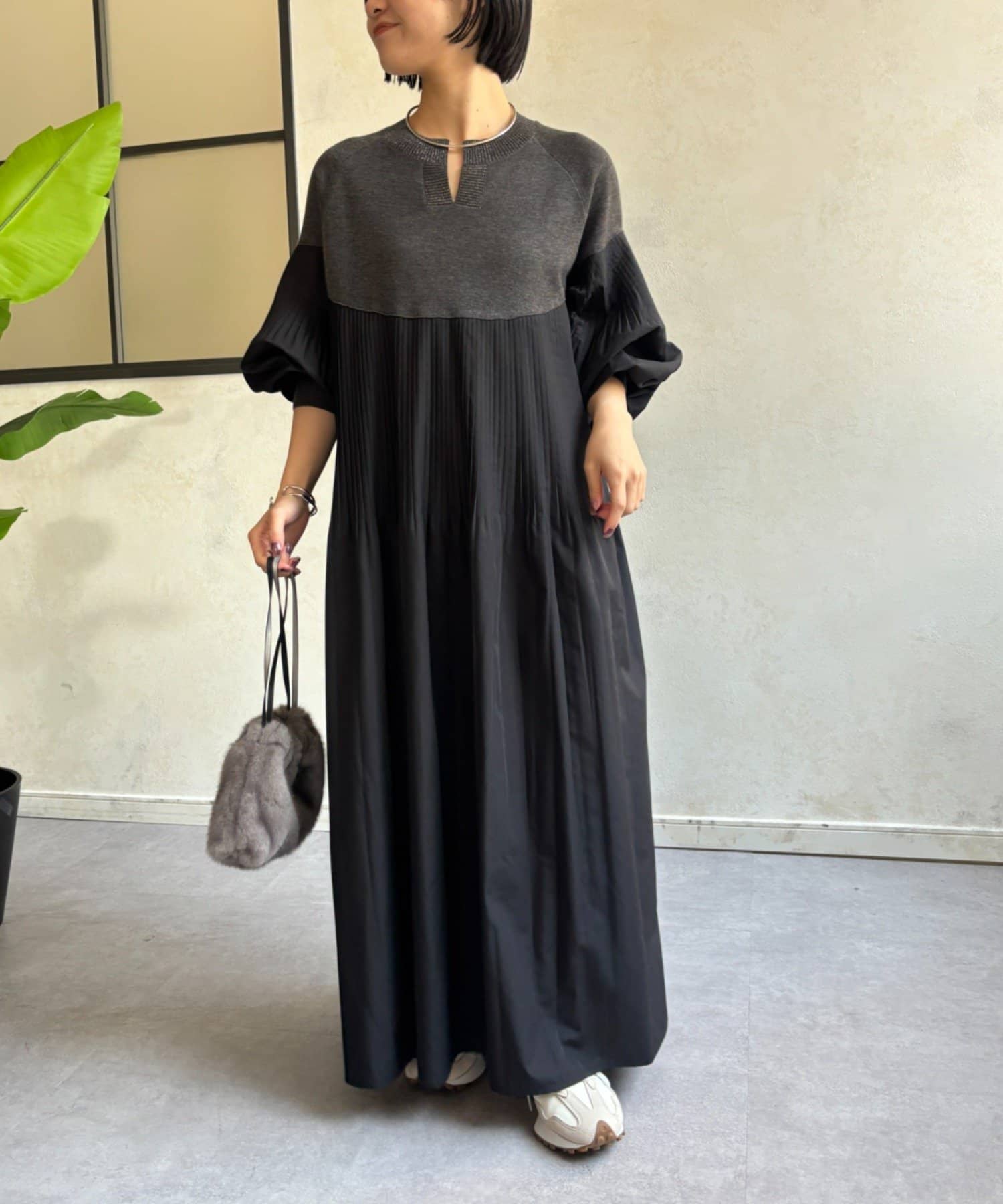 Jena　espace merveilleux(ジェナ　エスパスメルヴェイユ) ニットプリーツワンピース