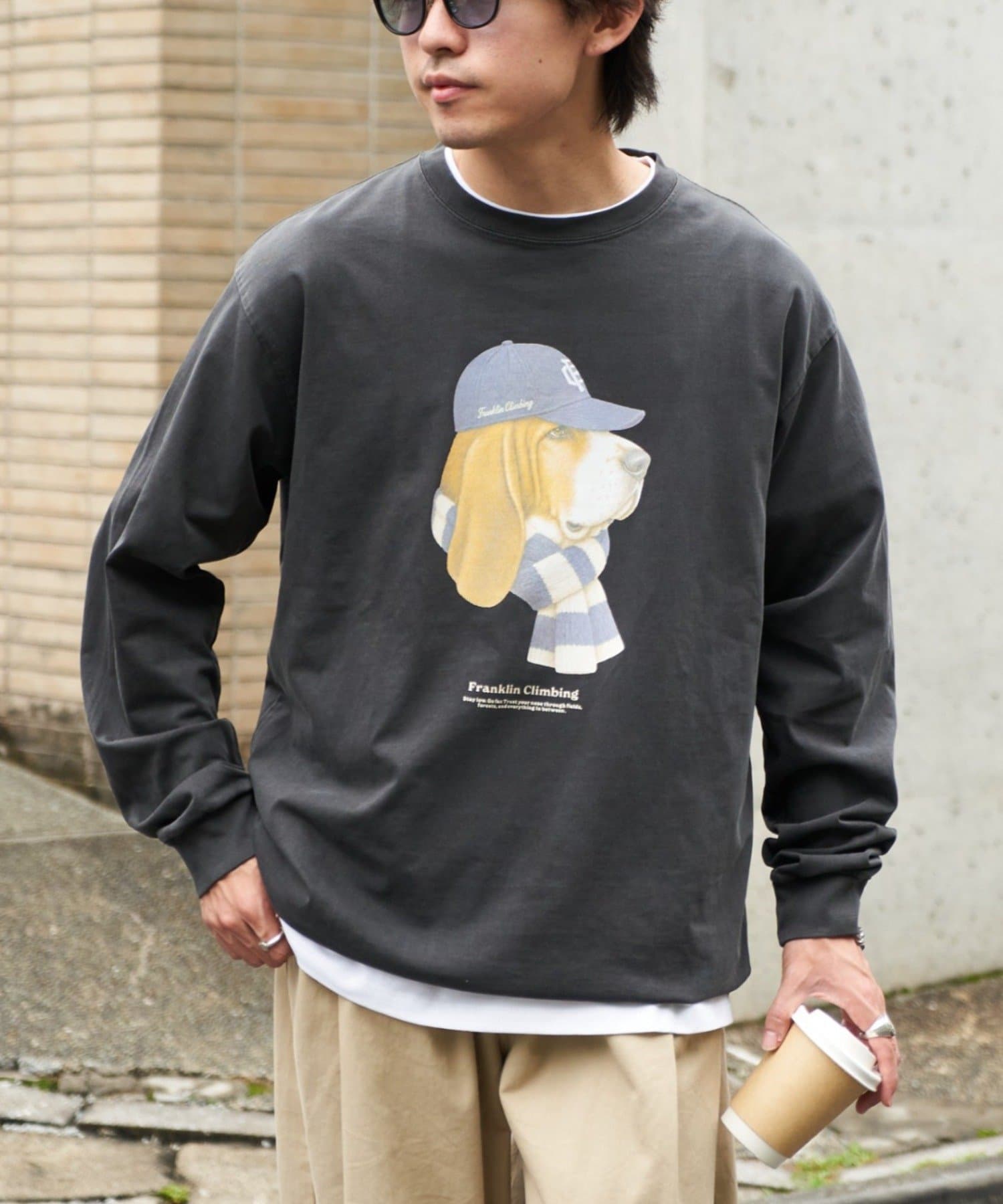 CIAOPANIC TYPY(チャオパニックティピー) 【Franklin Climbing】ヴィンテージDOGグラフィックロンTee