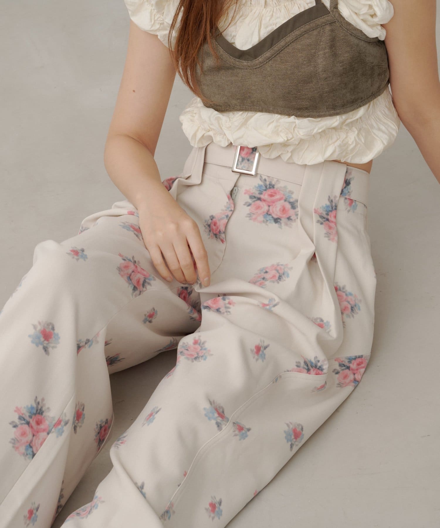 Kastane(カスタネ) 【8.28(金)17：00～8.30(日)23：59限定発売】limited flower belted pants