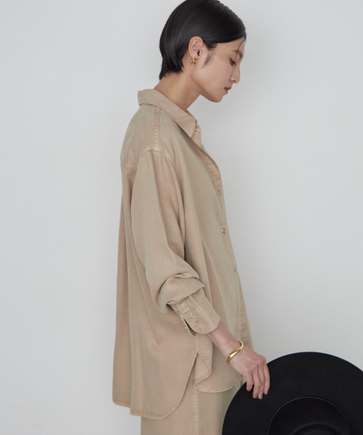 LOUNGEDRESS(ラウンジドレス) 《肌触り抜群/セットアップ可》リヨセルヴィンテージライクシャツ