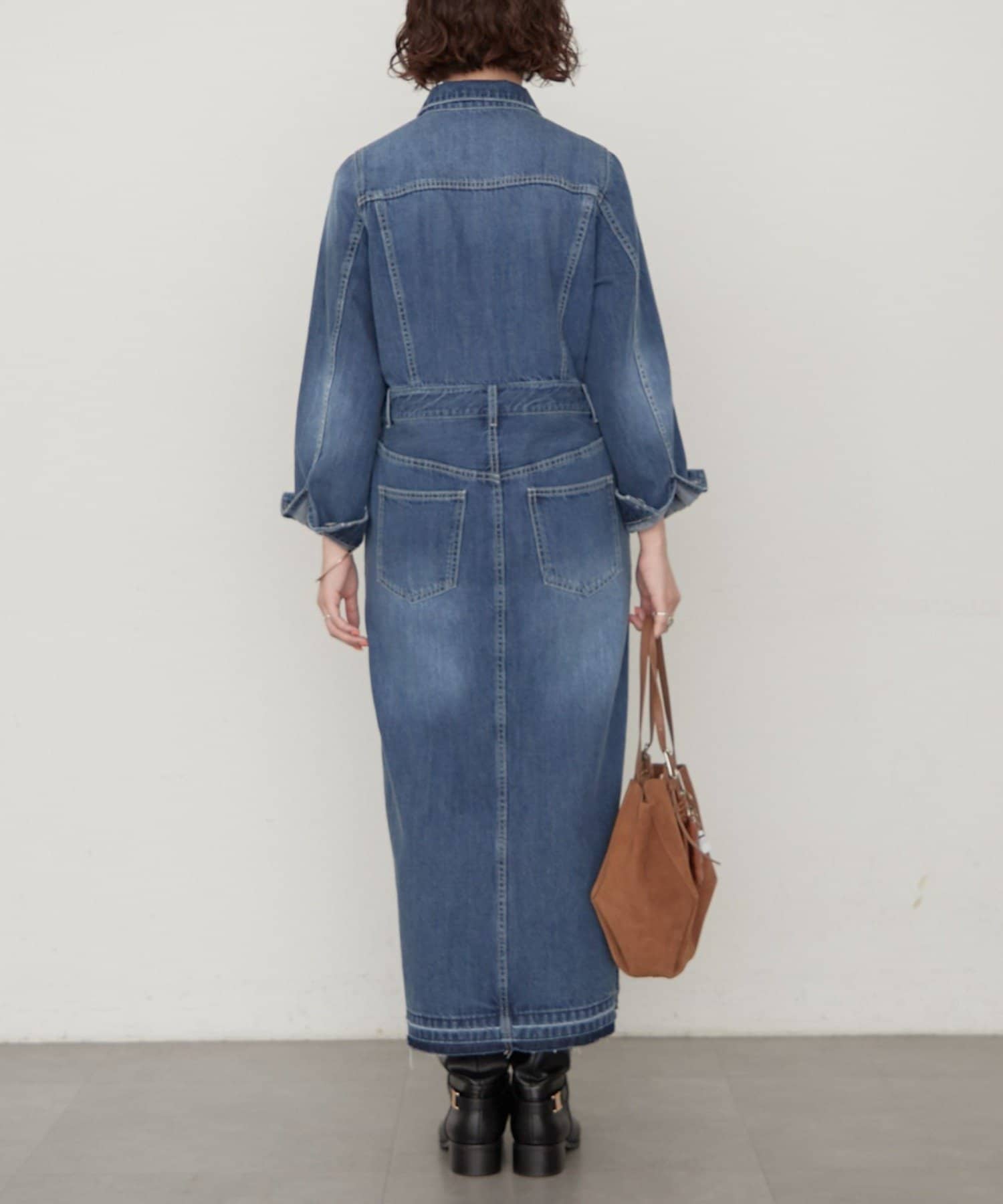 LOUNGEDRESS(ラウンジドレス) 《洗える/3サイズ展開》デニムマキシワンピース