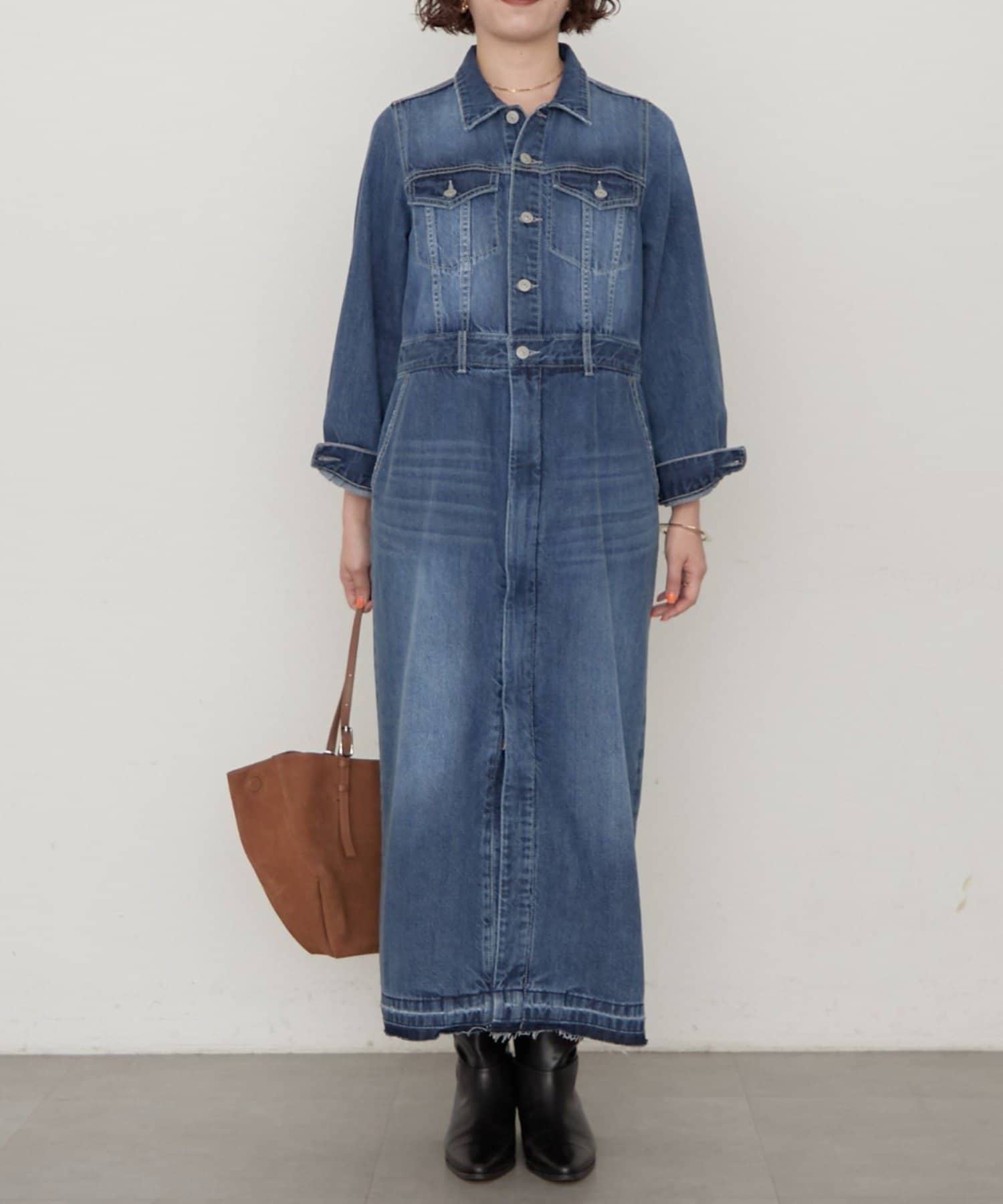 LOUNGEDRESS(ラウンジドレス) 《洗える/3サイズ展開》デニムマキシワンピース