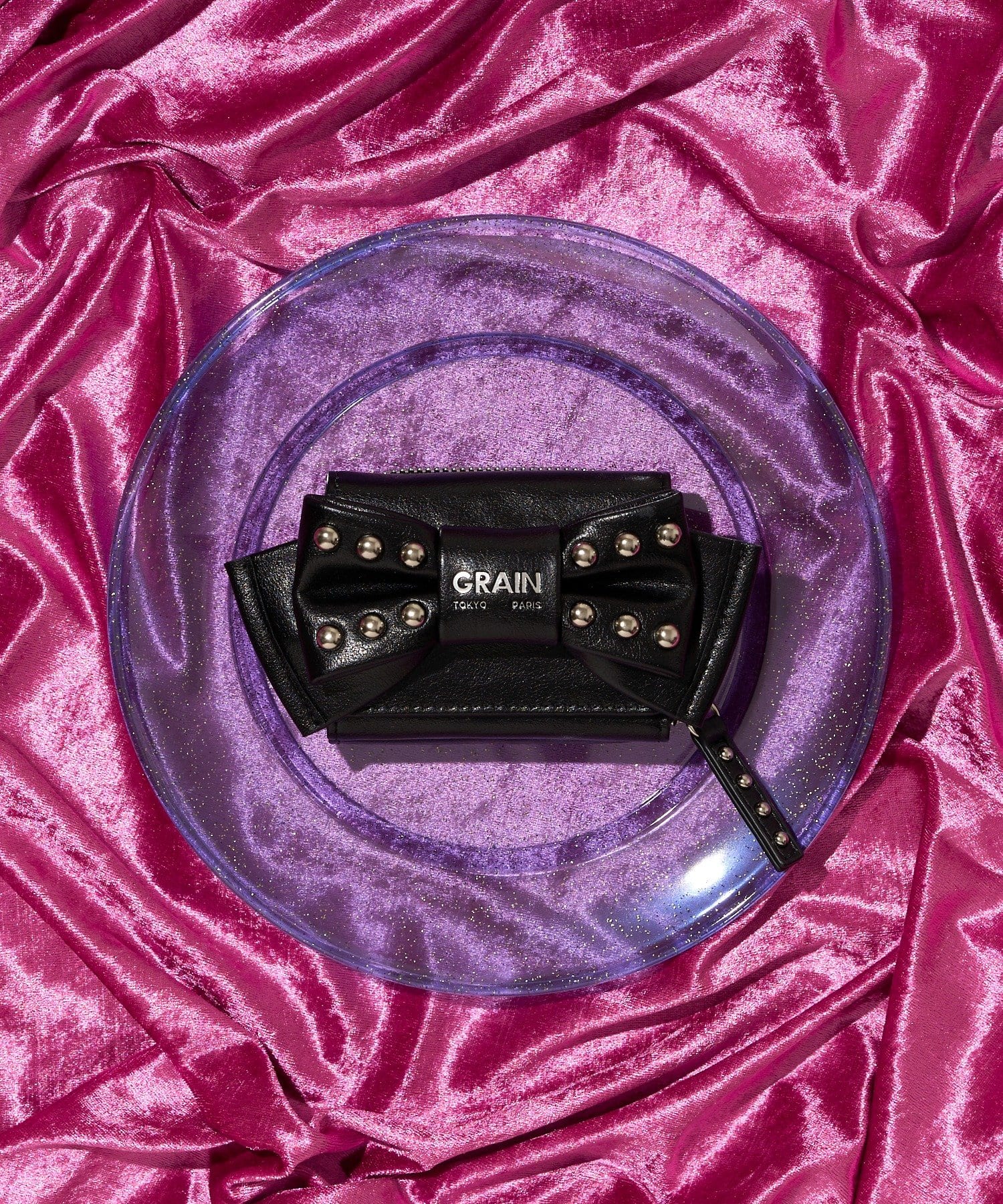 CIAOPANIC(チャオパニック) 【GRAIN/グレイン】三つ折りスタッズリボンウォレット