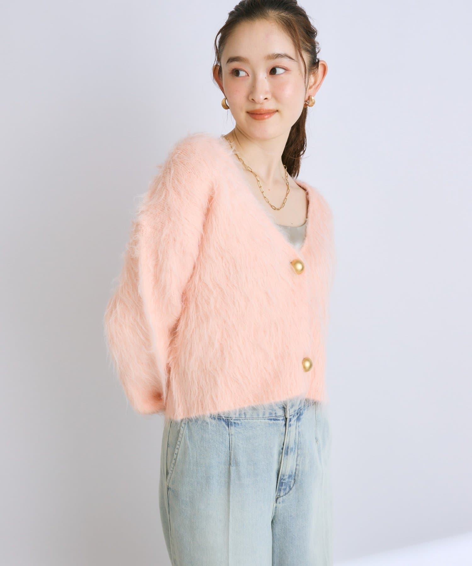 La boutique BonBon】ロングフェザークロップドカーディガン | OUTLET