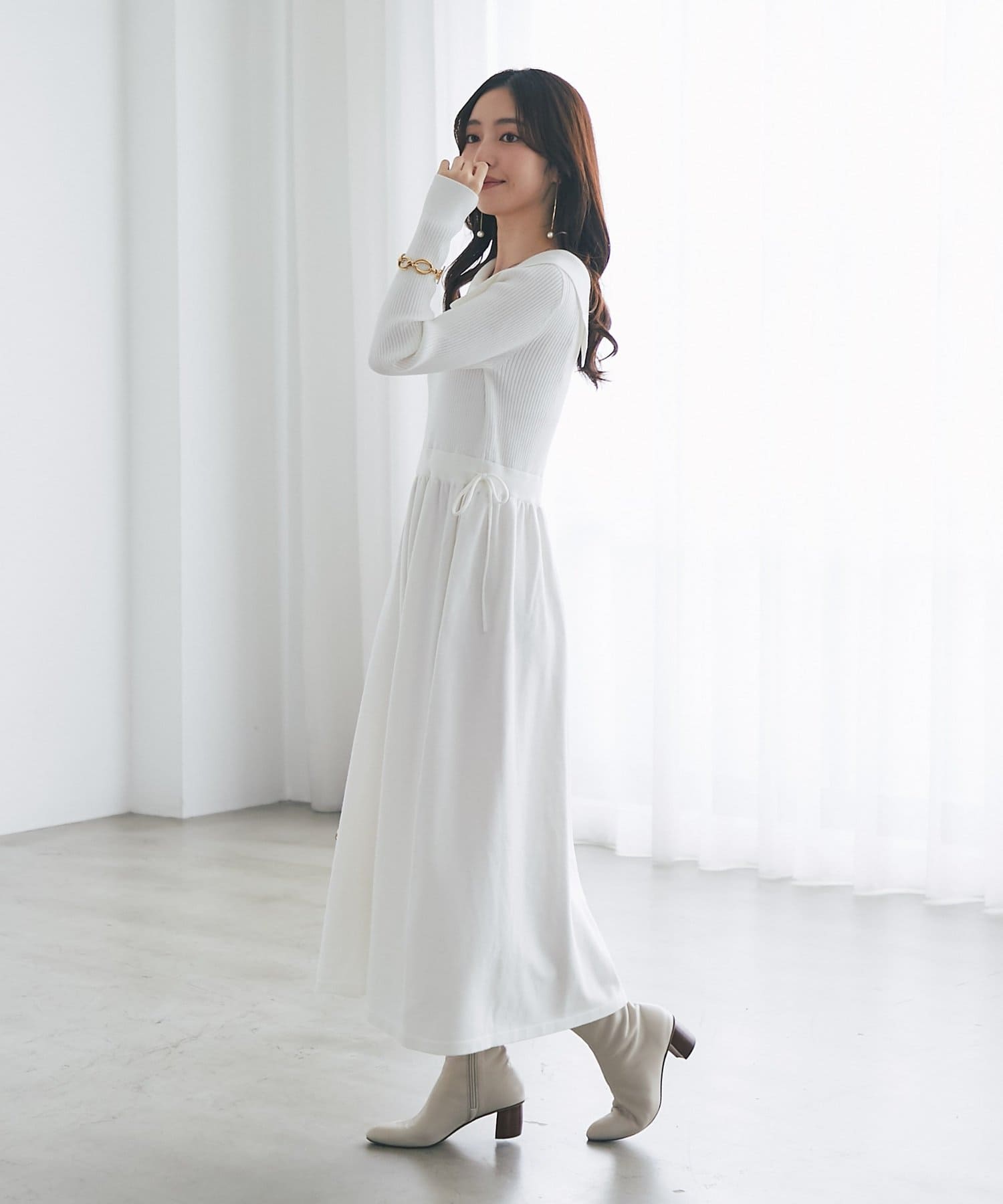 La boutique BonBon】アシメカラーニットワンピース | OUTLET