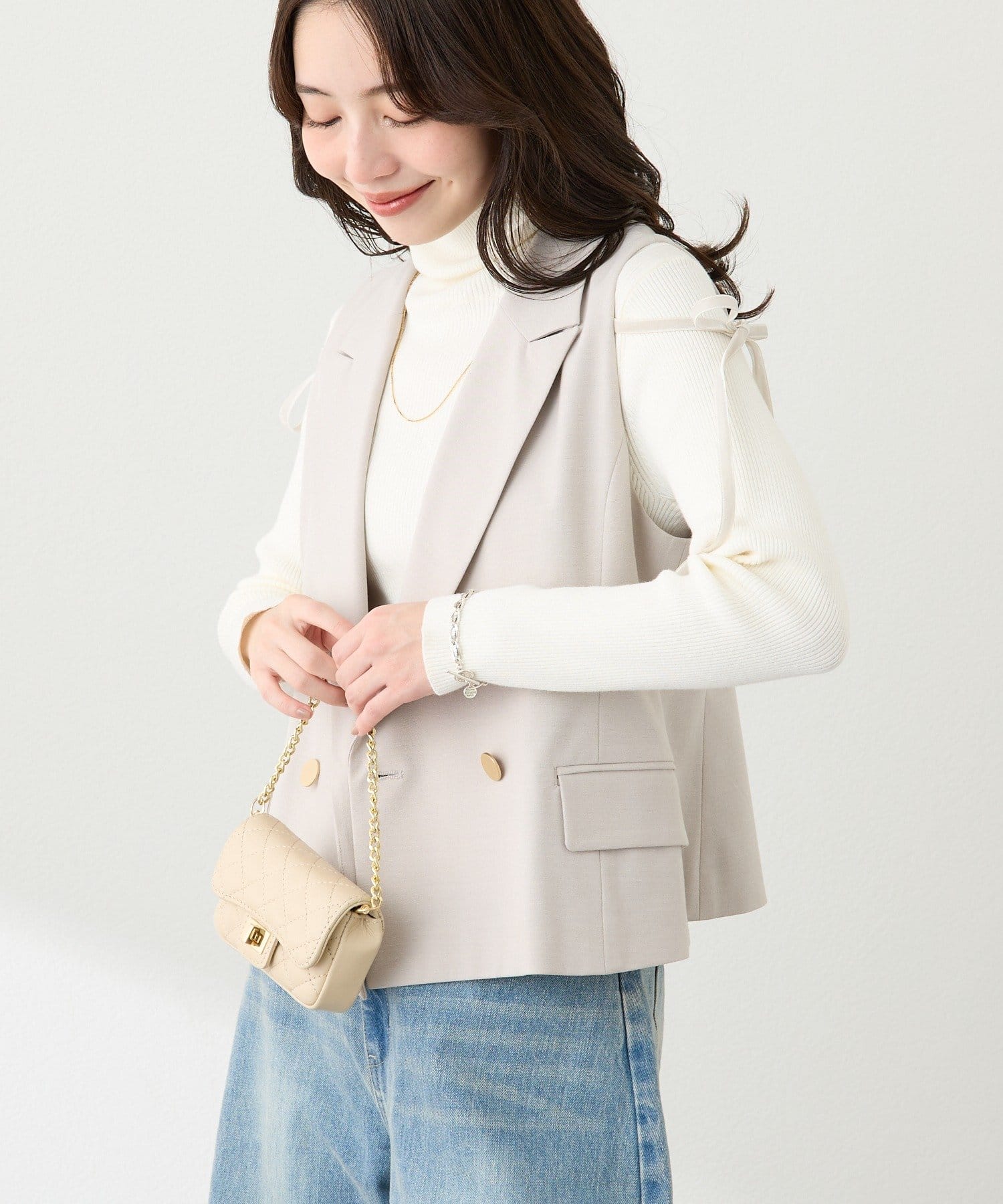 La boutique BonBon ポプリンショージレ　完売品 La boutique BonBon】ポプリンショートジレ | OUTLET(アウトレット