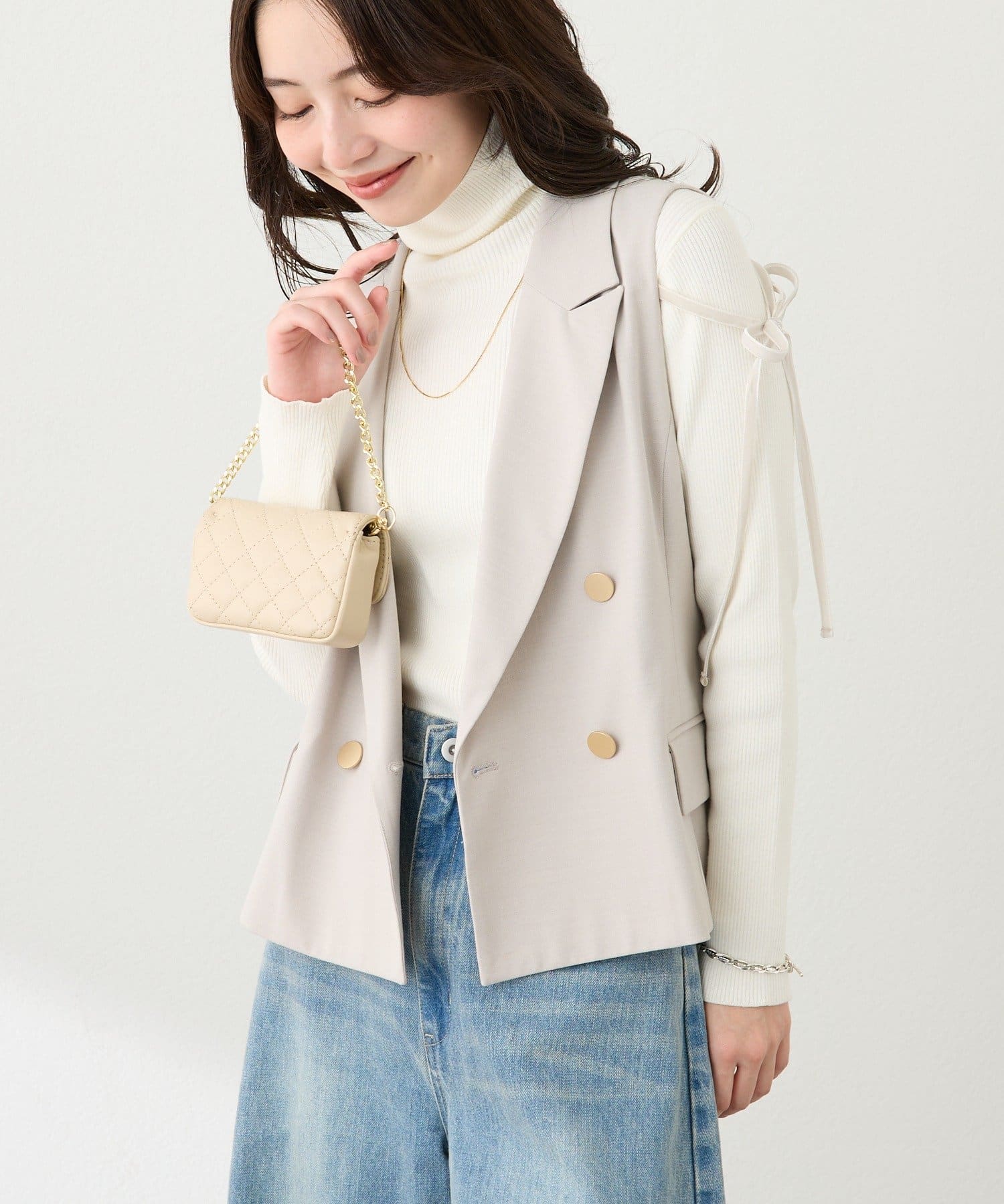 La boutique BonBon ポプリンショージレ　完売品 La boutique BonBon】ポプリンショートジレ | OUTLET(アウトレット