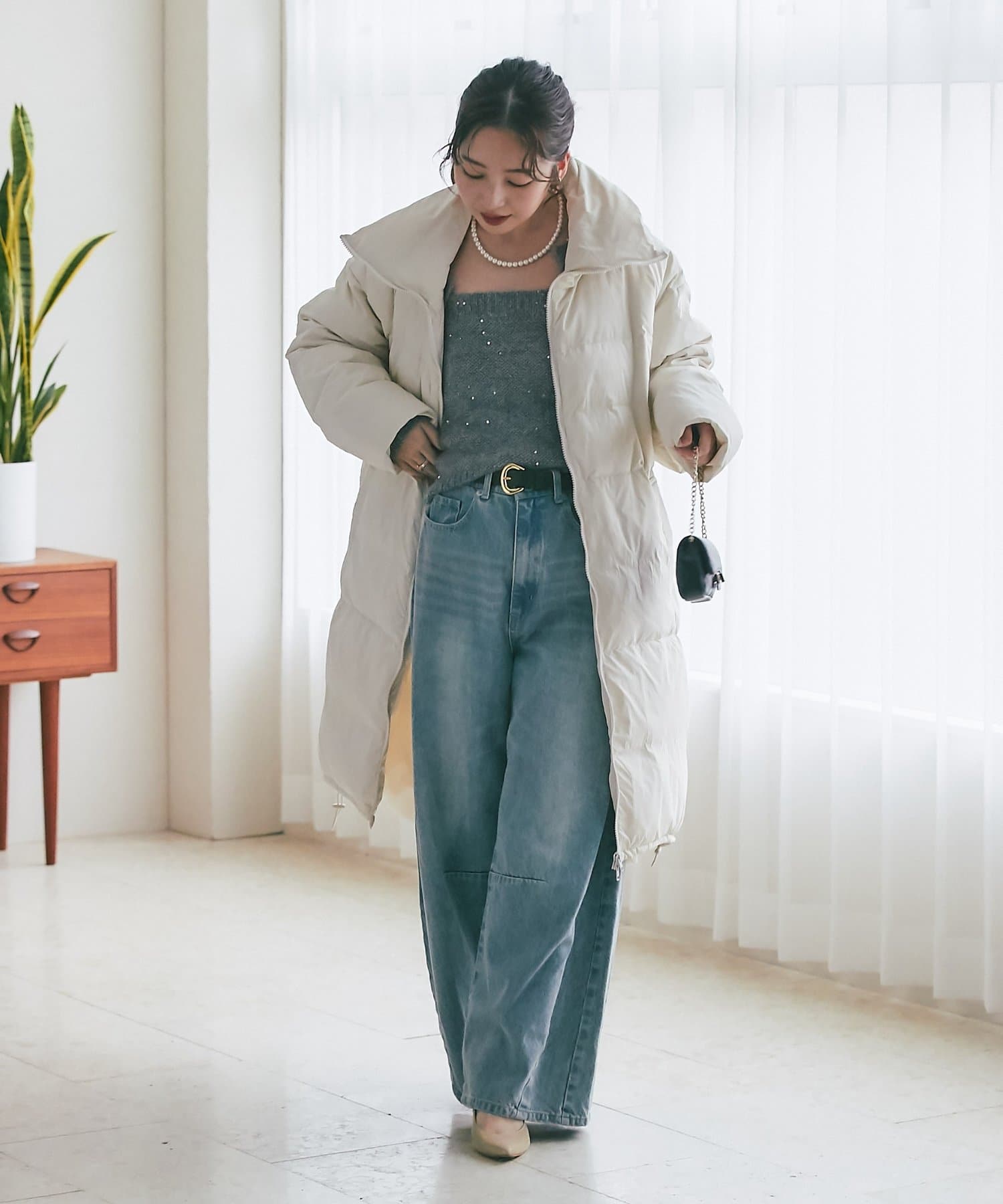 La boutique BonBon】タフタロングダウンコート | OUTLET(アウトレット 