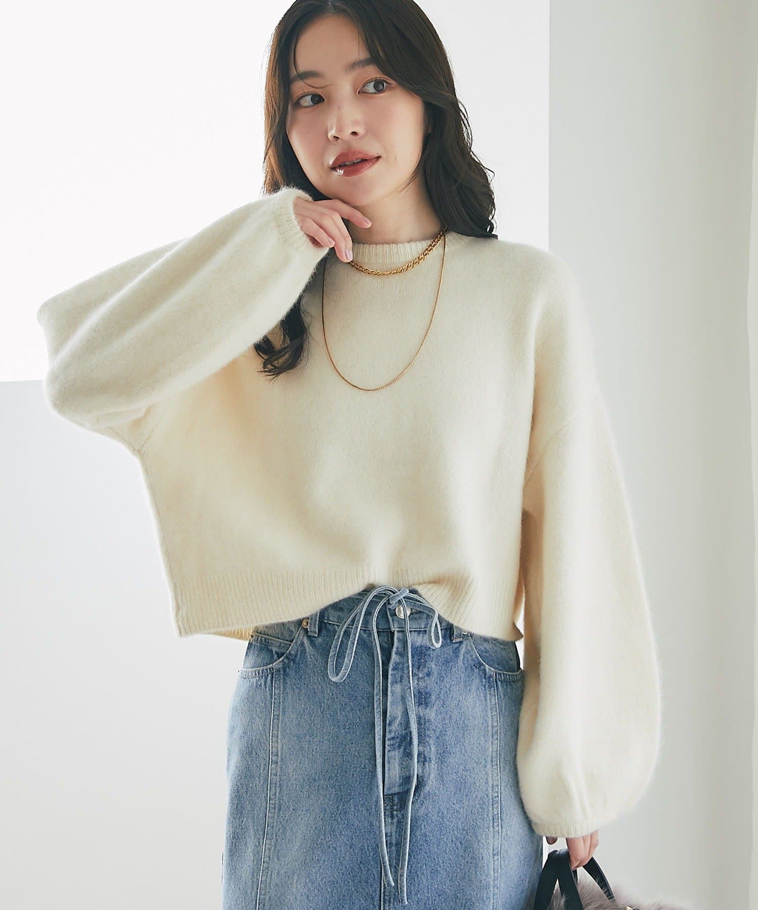 OUTLET(アウトレット) 【La boutique BonBon】ヘアリーウール前後２WAYカーディガン