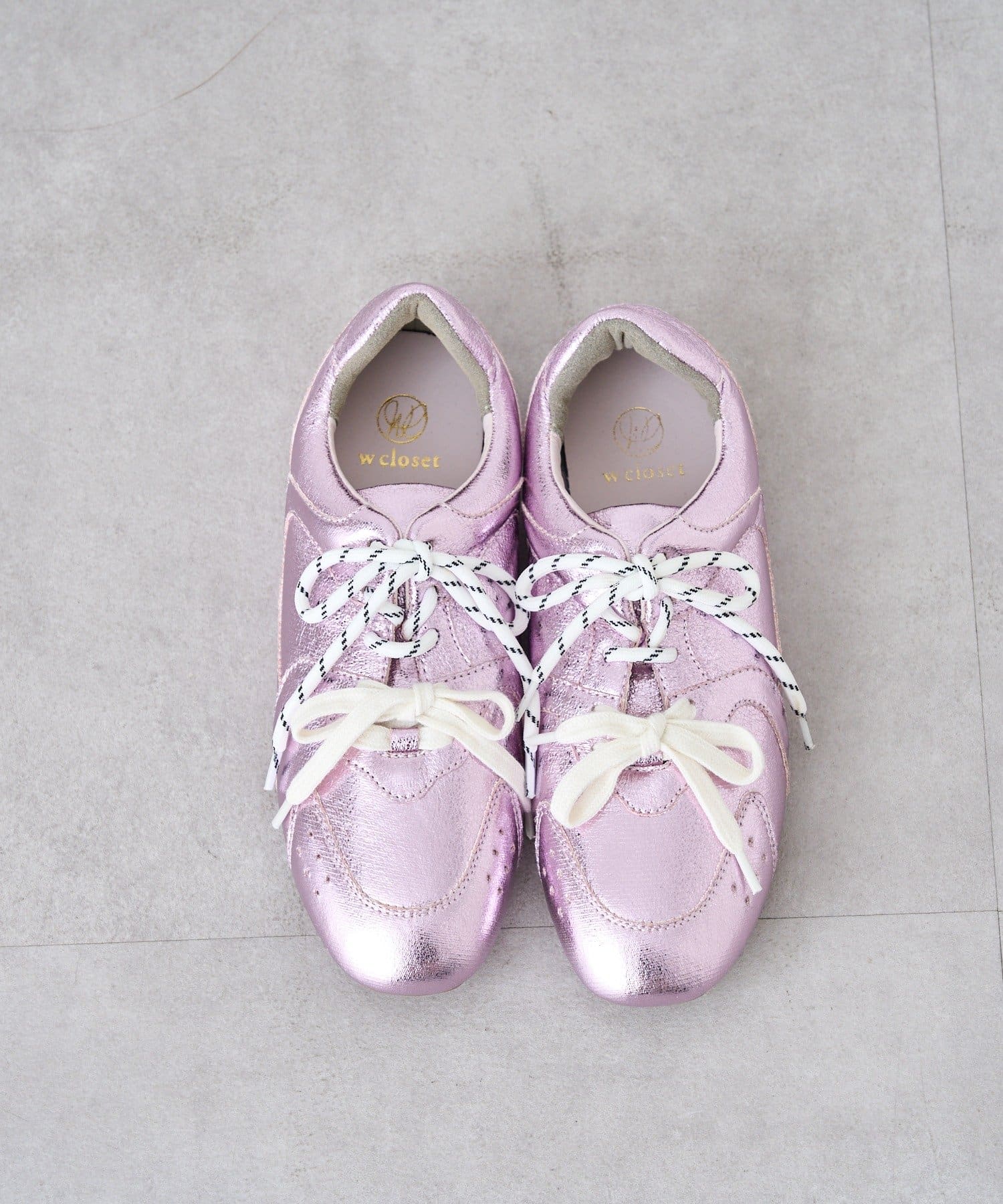 OUTLET(アウトレット) 【w closet】レースアップフラットスニーカー