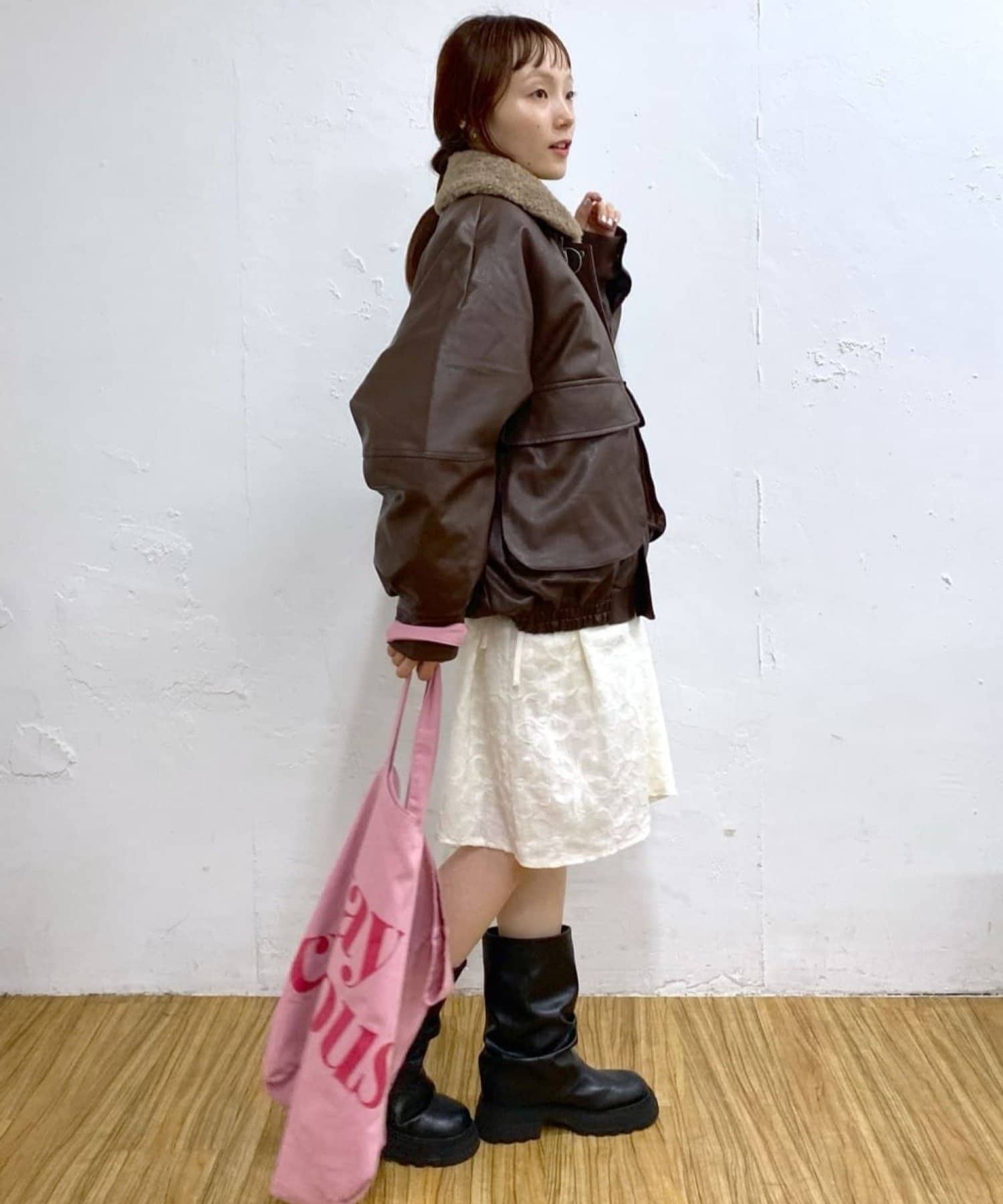 OUTLET(アウトレット) 【w closet】ボア付きフェイクレザージャケット