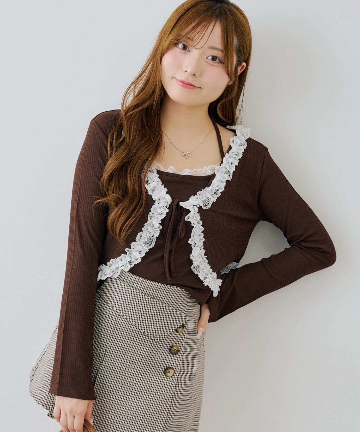 NICE CLAUP / OLIVE des OLIVE OUTLET(ナイスクラップ  / オリーブ デ オリーブ アウトレット) 【ANOTHER BRANCH】レース付きキャミソールボレロset