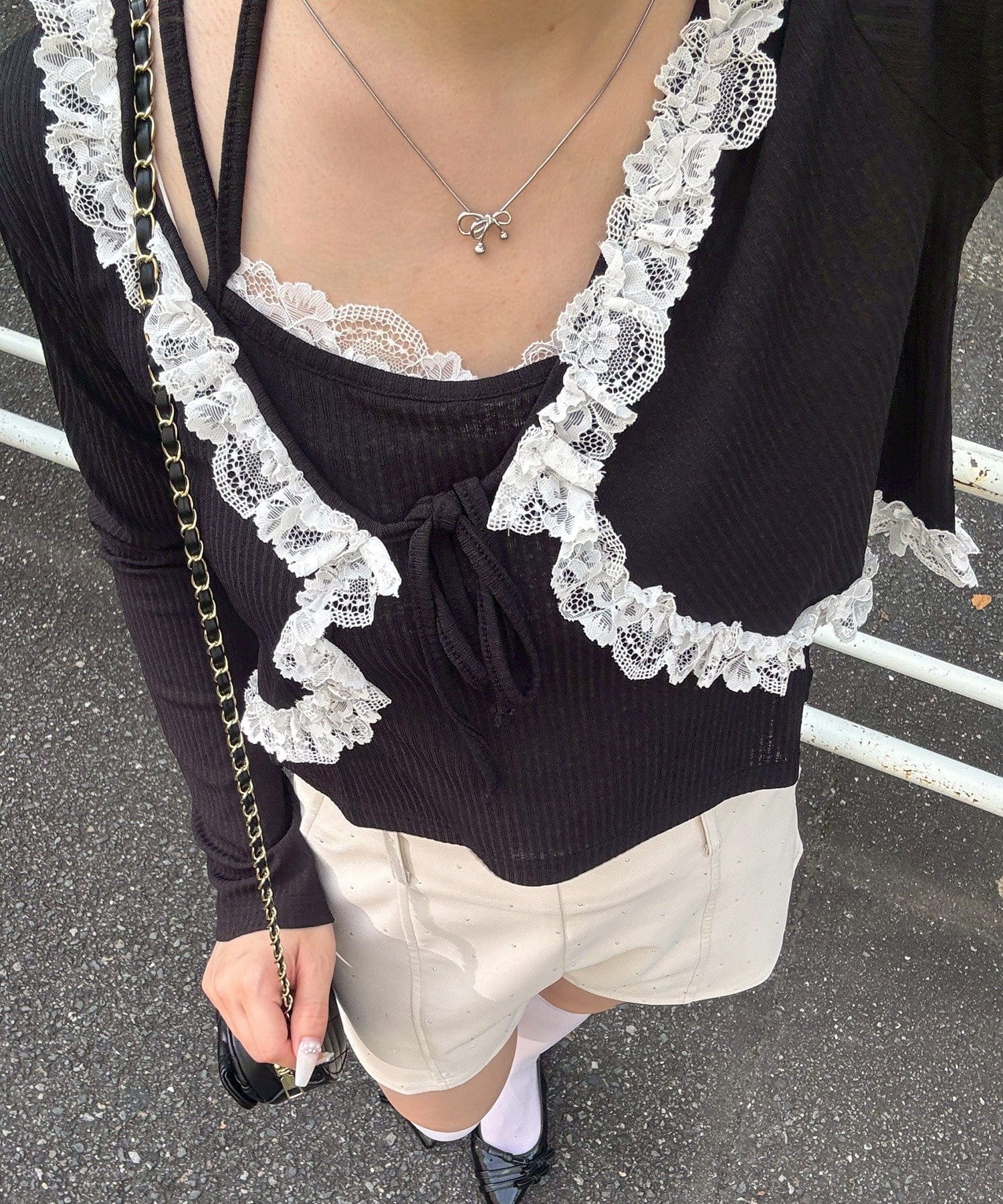 NICE CLAUP / OLIVE des OLIVE OUTLET(ナイスクラップ  / オリーブ デ オリーブ アウトレット) 【ANOTHER BRANCH】レース付きキャミソールボレロset