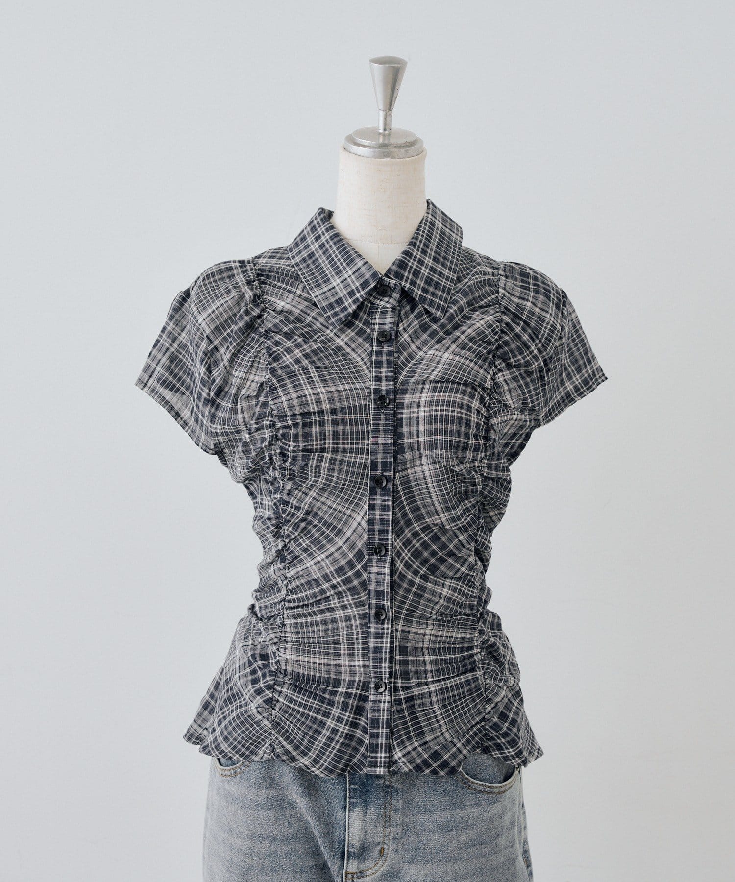 NICE CLAUP / OLIVE des OLIVE OUTLET(ナイスクラップ  / オリーブ デ オリーブ アウトレット) 【continuer】ウエスト細見えギャザーブラウス