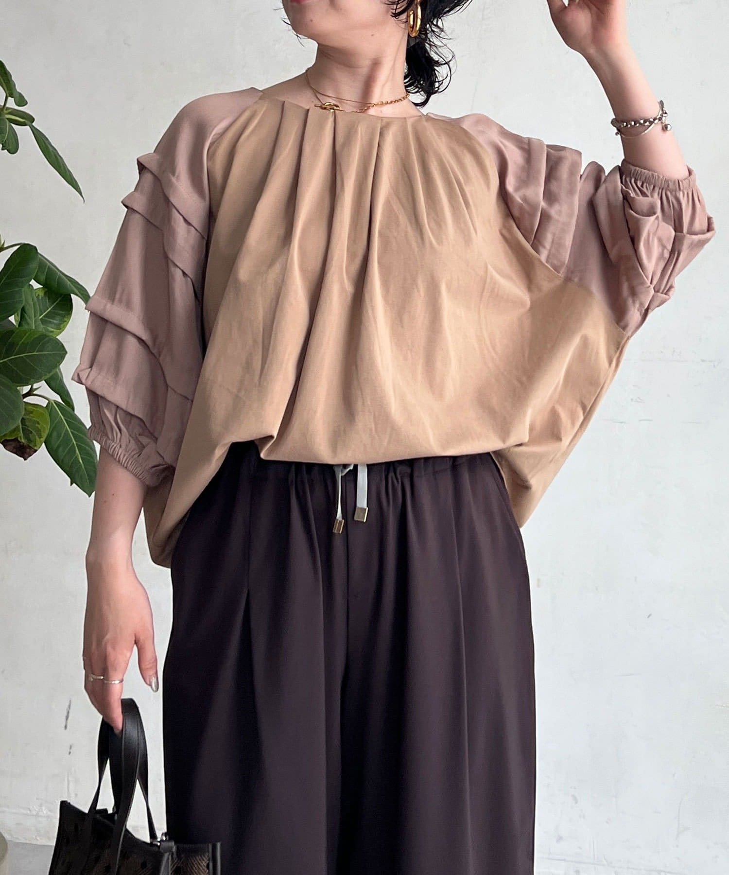 un dix cors(アンディコール) デニム×カットソー切り替えプルオーバー