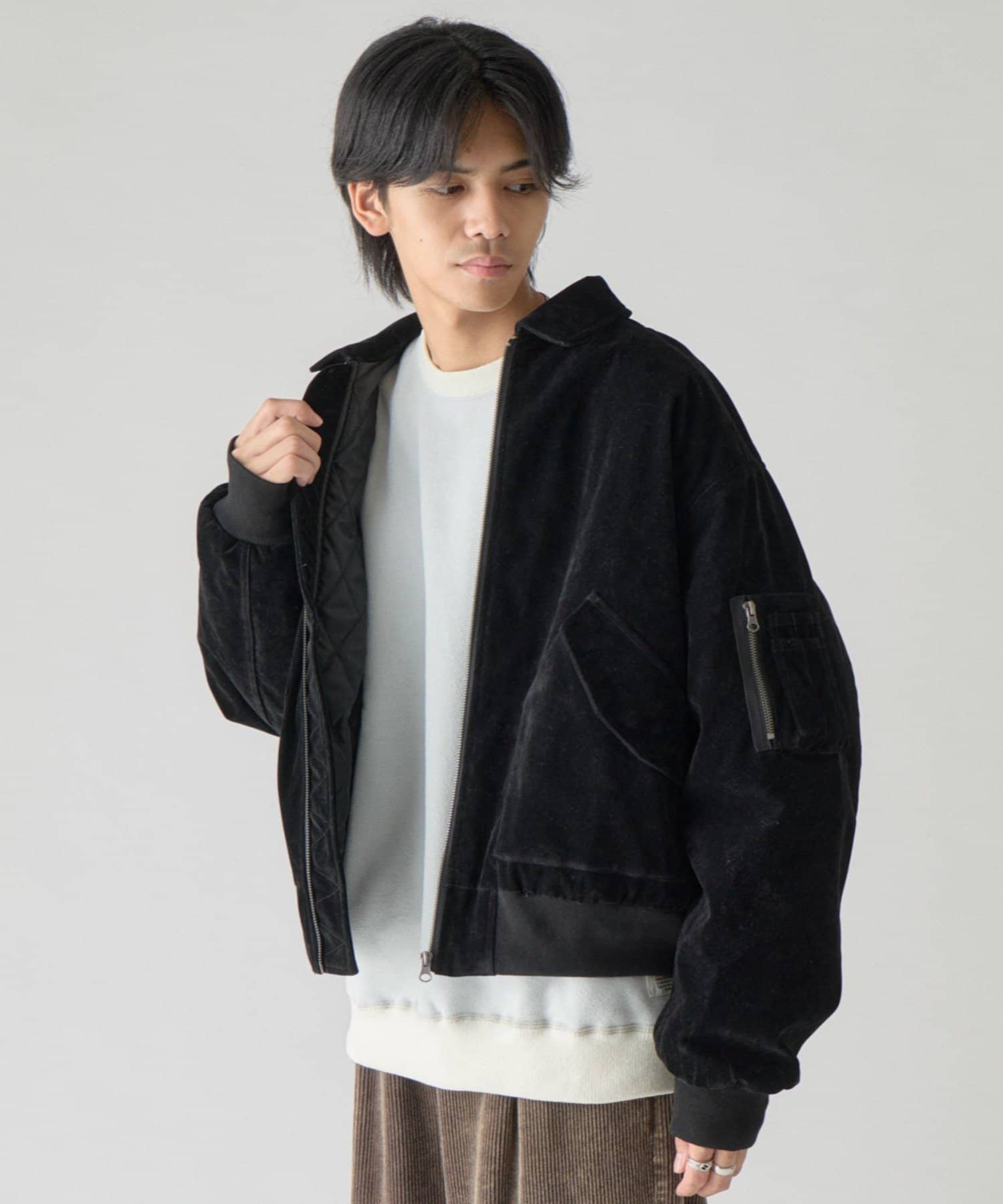 -goocy-(グーシー) 中綿ヴィンテージライクFスエード タンカースジャケット