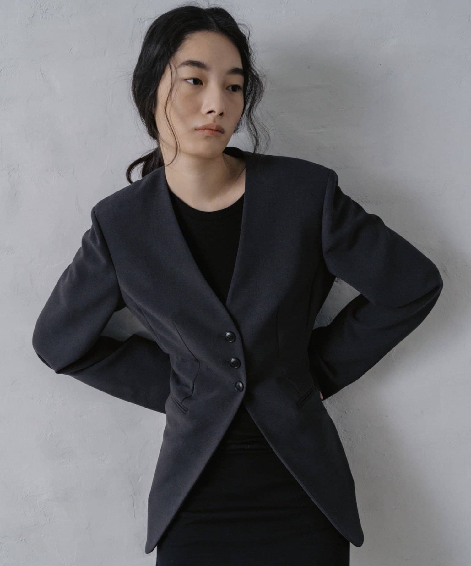 Pasterip(パセリ) Curved waist easy jacket