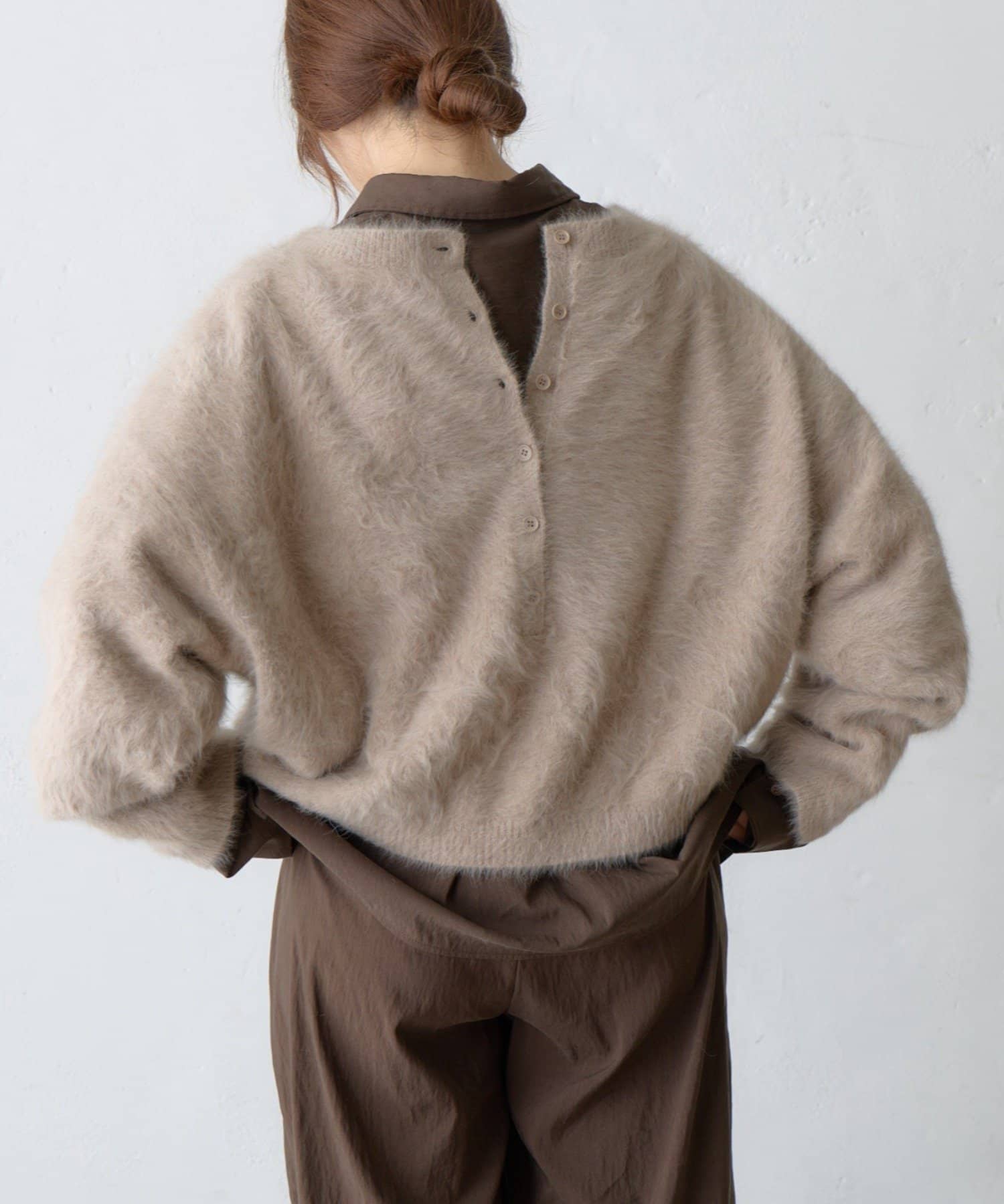 SHENERY(シーナリー) ファーカシミヤ2WAYヘンリーニット