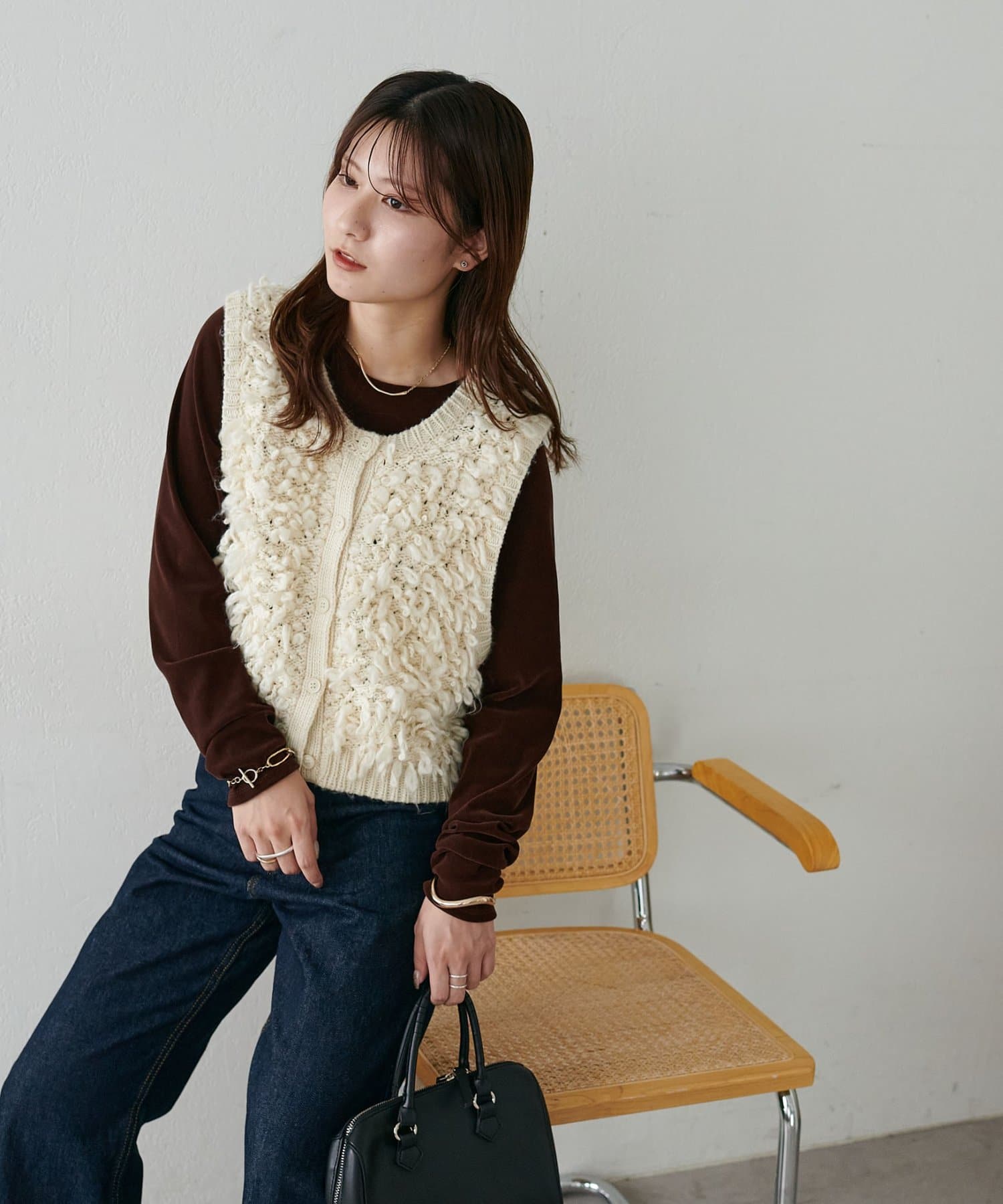 OUTLET(アウトレット) 【Discoat】フロッキーメッシュロングスリーブ