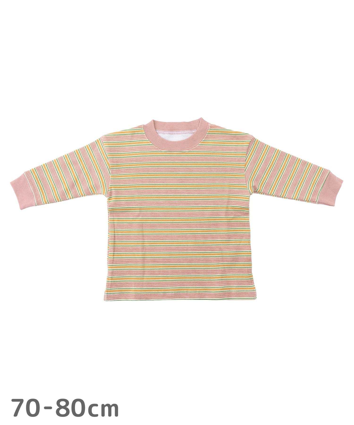 3COINS(スリーコインズ) リブロングTシャツ：70～80cm