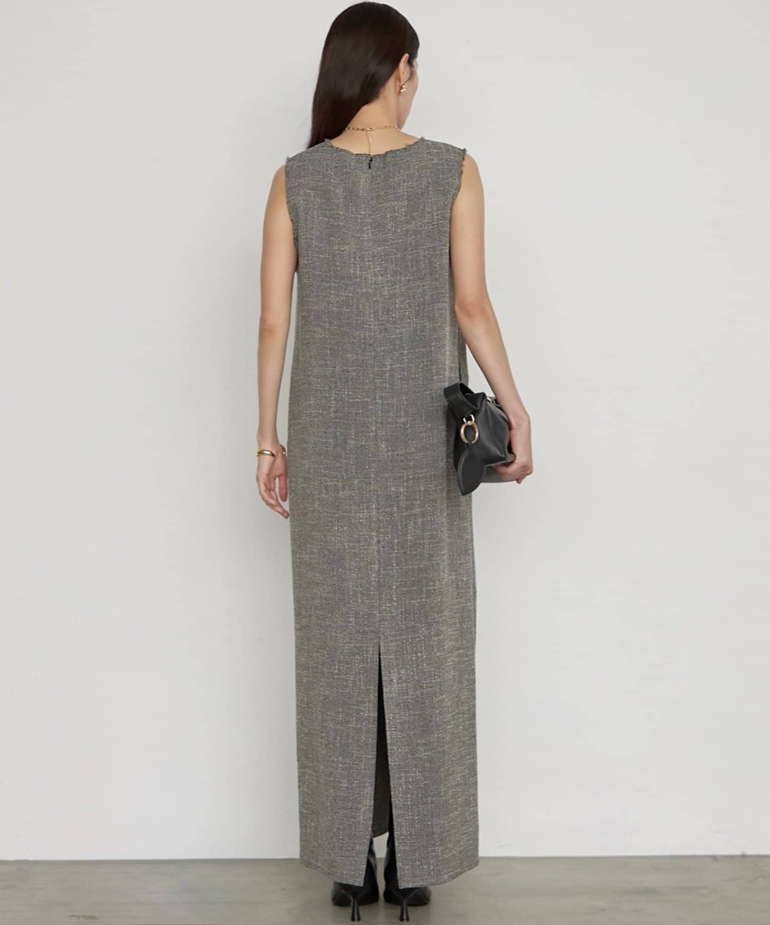 LOUNGEDRESS(ラウンジドレス) 《セットアップ可》【Atelier N5/アトリエヌメロサンク】ツイードV ワンピース