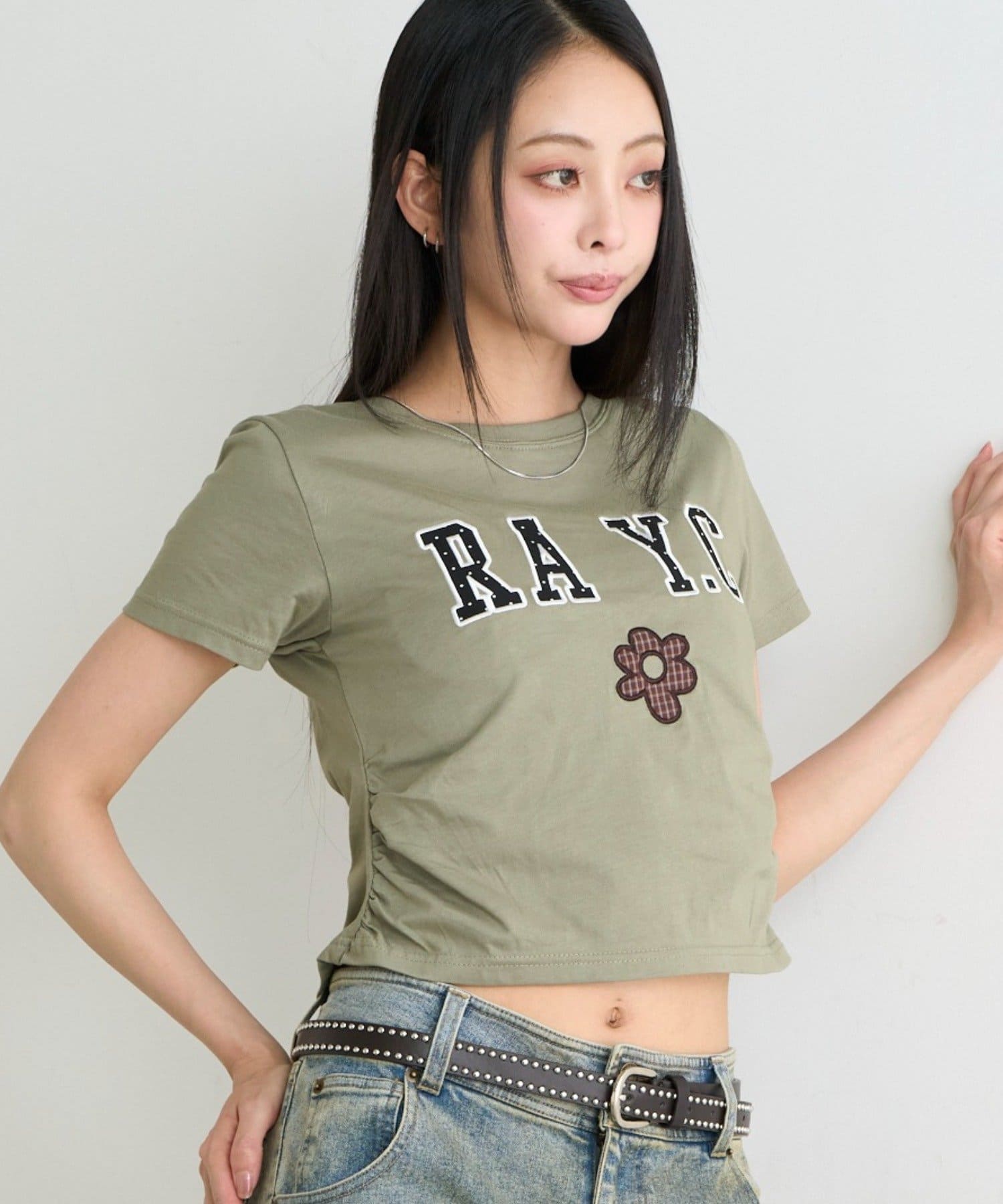 RAY CASSIN(レイカズン) ロゴパッチチビTシャツ