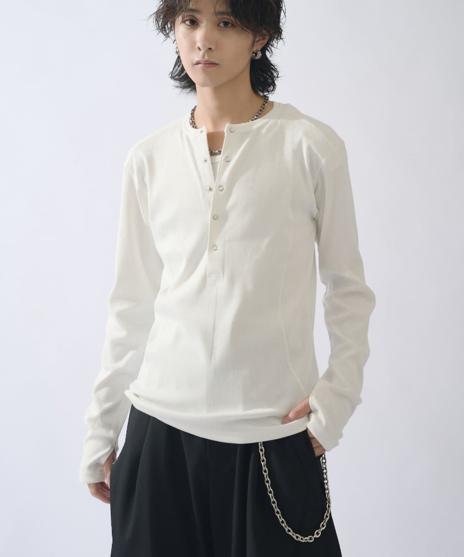 Lui's(ルイス) SURJENT ヘンリーネックリブロンT