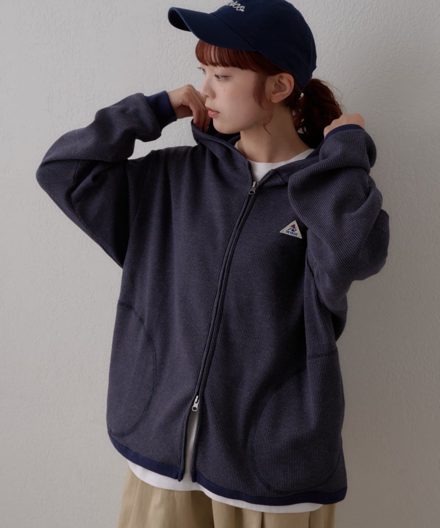 CIAOPANIC TYPY(チャオパニックティピー) 【GEVACO】ワッフル杢ジップパーカー