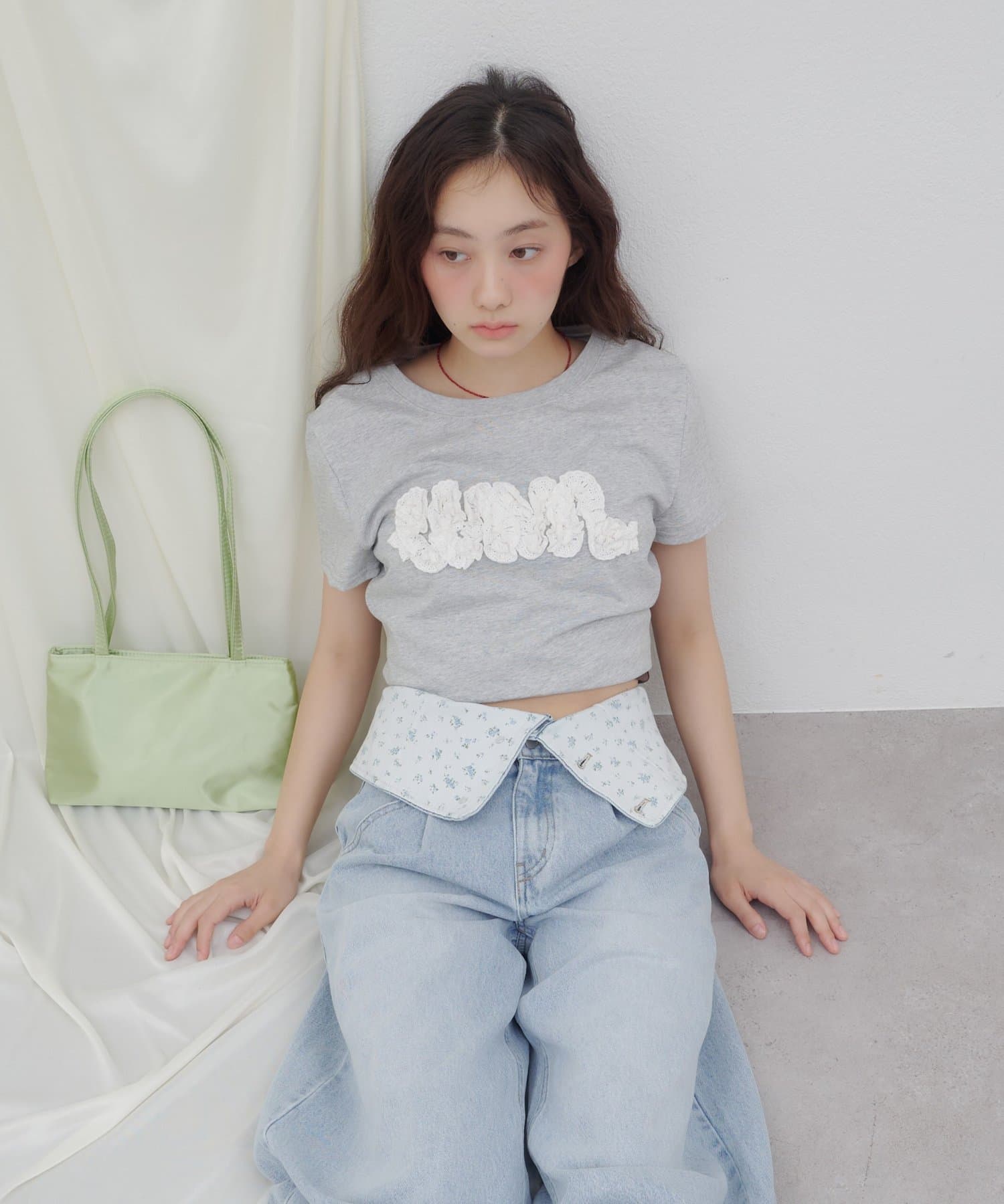 DISCOAT(ディスコート) 【umm./AW先行予約】ウエスト折り返しワイドデニムパンツ